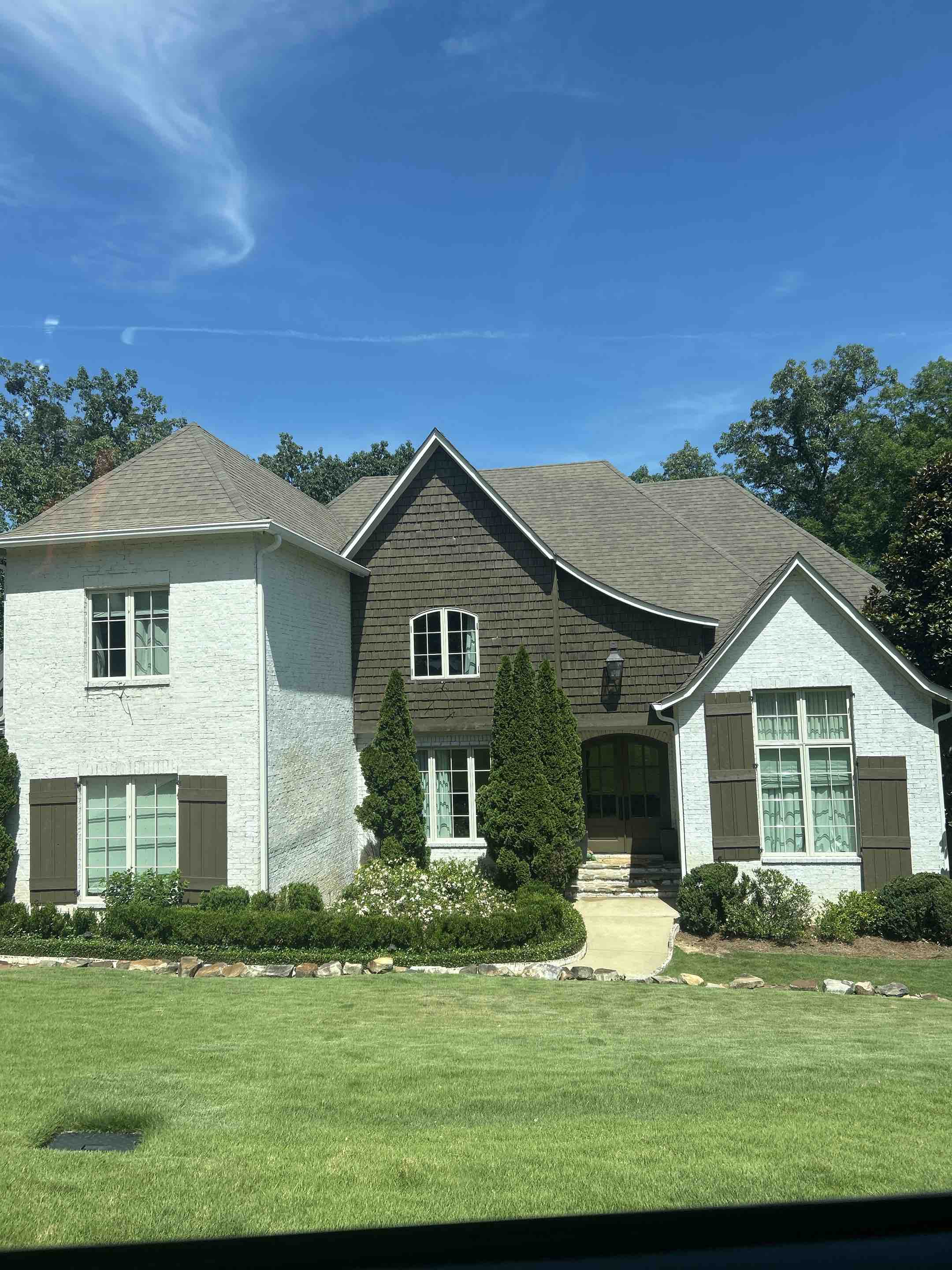 Birmingham, AL - Did select soft washing in certain areas here as well as exterior windows