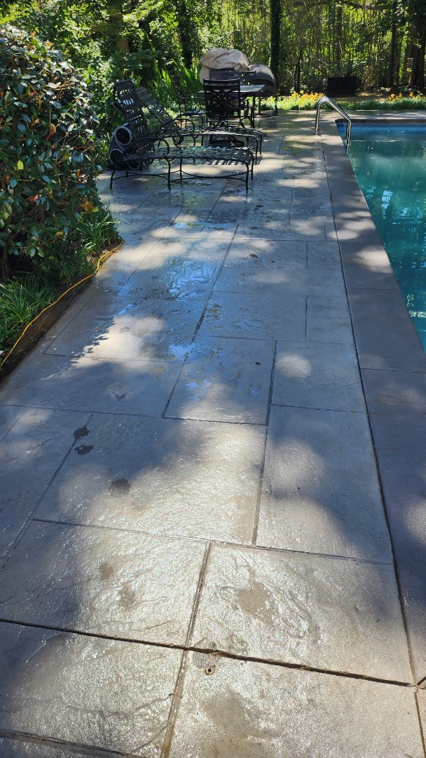 Atlanta, GA - Garden Hills area near Buckhead in Atlanta, GA - Full pressure wash around the backyard pool deck