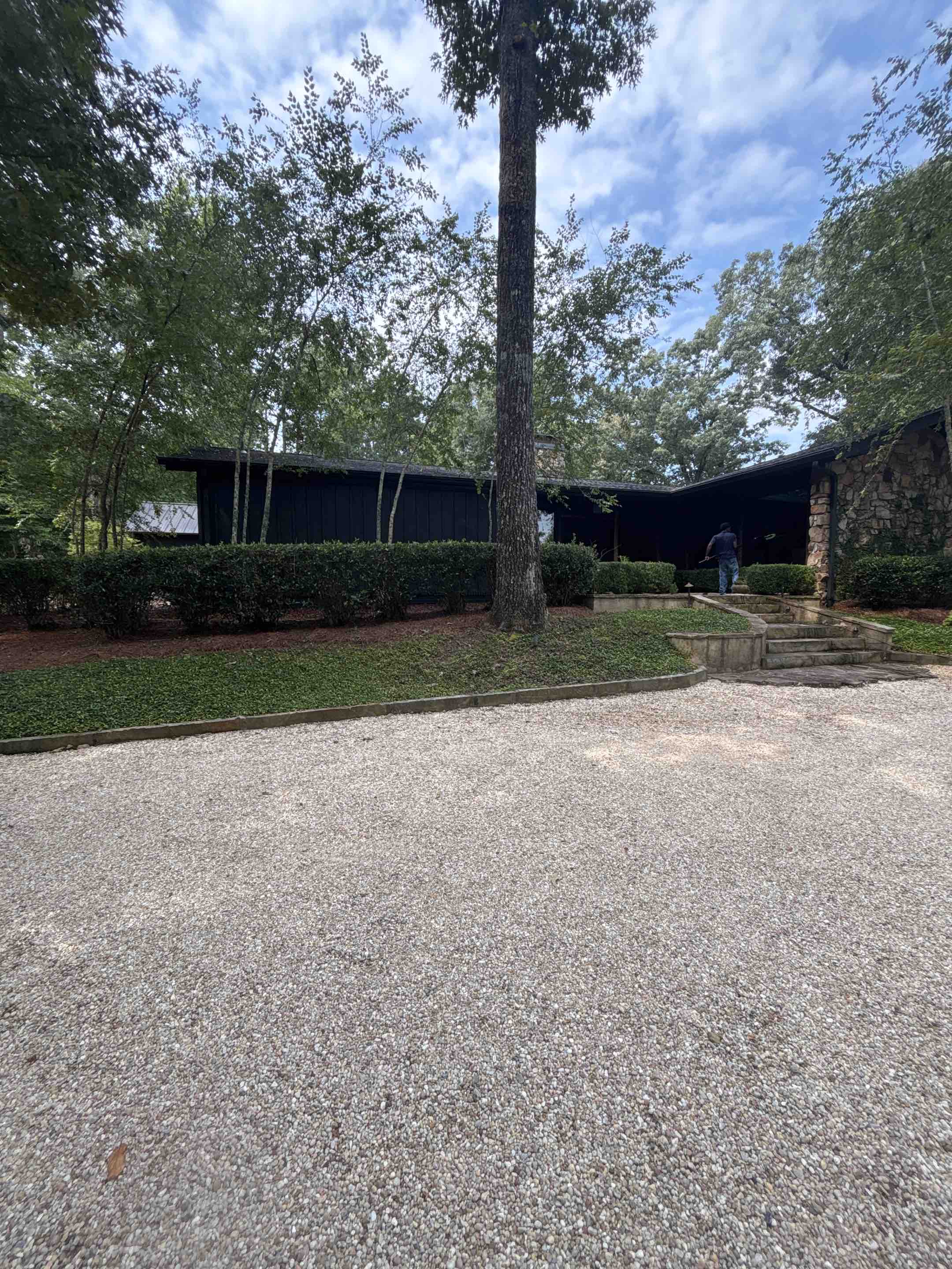 Birmingham, AL - Pressure washing gutter line and exterior windows