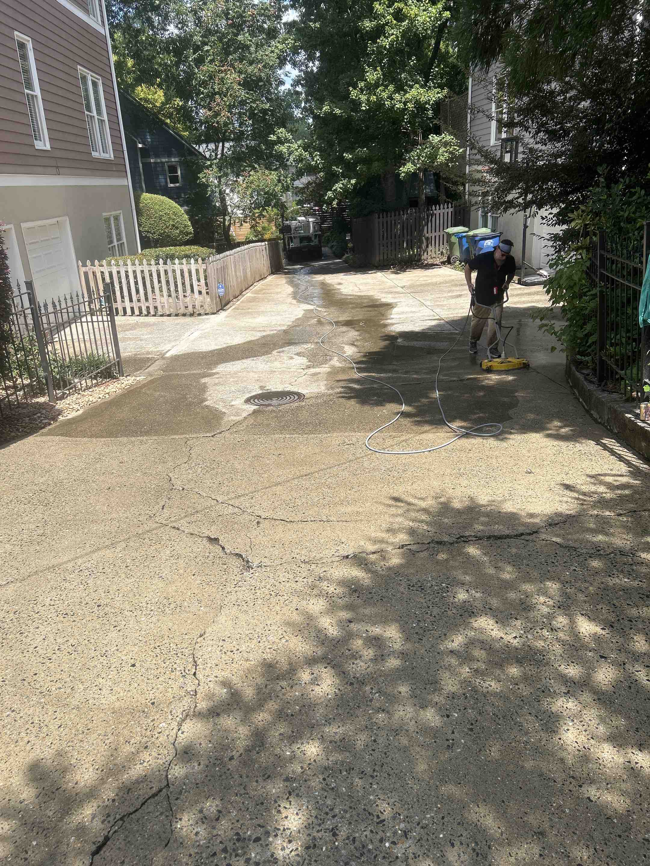 Atlanta, GA - We just finished a larger residential cleaning that included a full roof wash, a full exterior house wash, exterior window cleaning, and a driveway pressure wash 