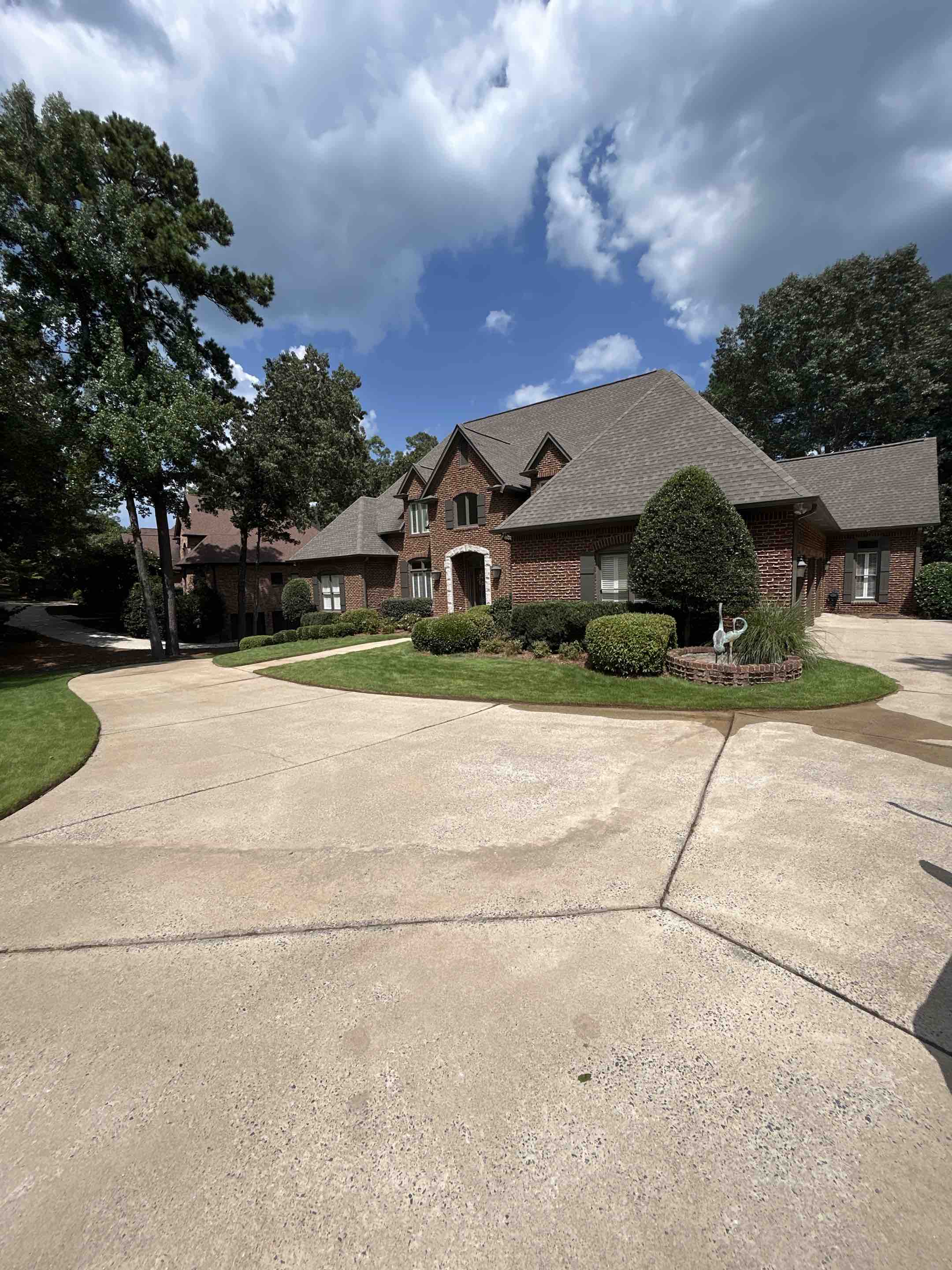 Birmingham, AL - Did the driveway pressure washing here with front walkway and curbs