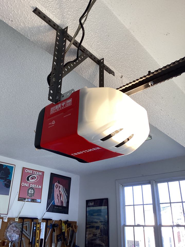 Installed a Chamberlain garage door opener for a customer that had purchased.