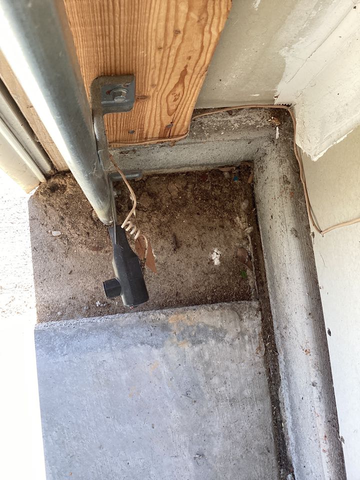 Serviced a single two car insulated garage door and genie operator was called out to fix garage door not shedding found sensor not lined up at bottom of track.