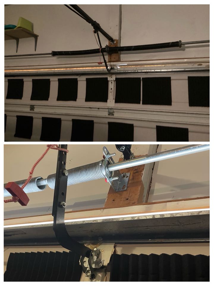 Replaced a single broken torsion spring with a pair of torsion springs on a single two car Wayne Dalton insulated garage door.