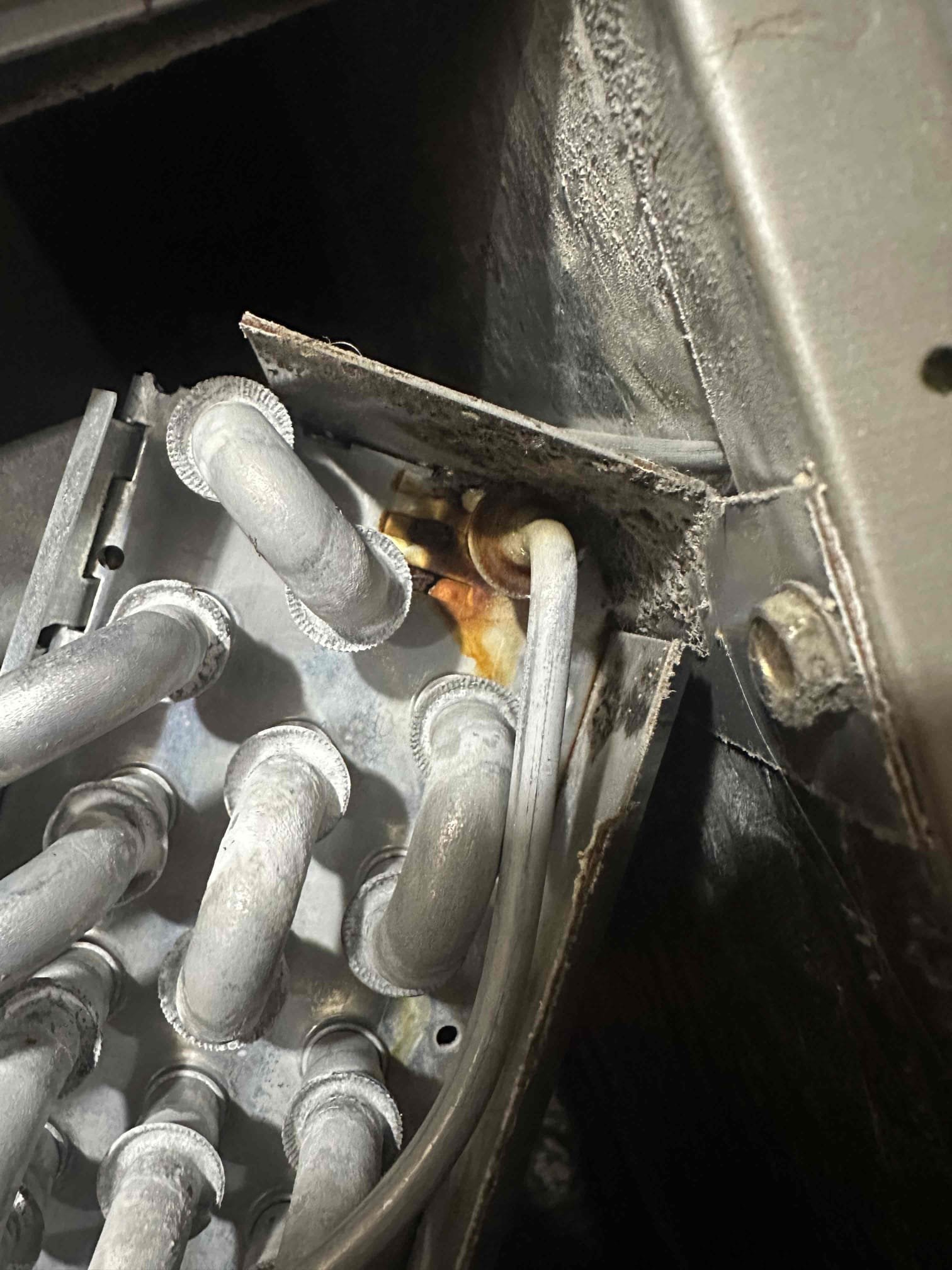 Found bad evap coil has leak heat kit running nonstop due to low of 410a customer understand just waiting on warranty company 

Coil will have to be ordered