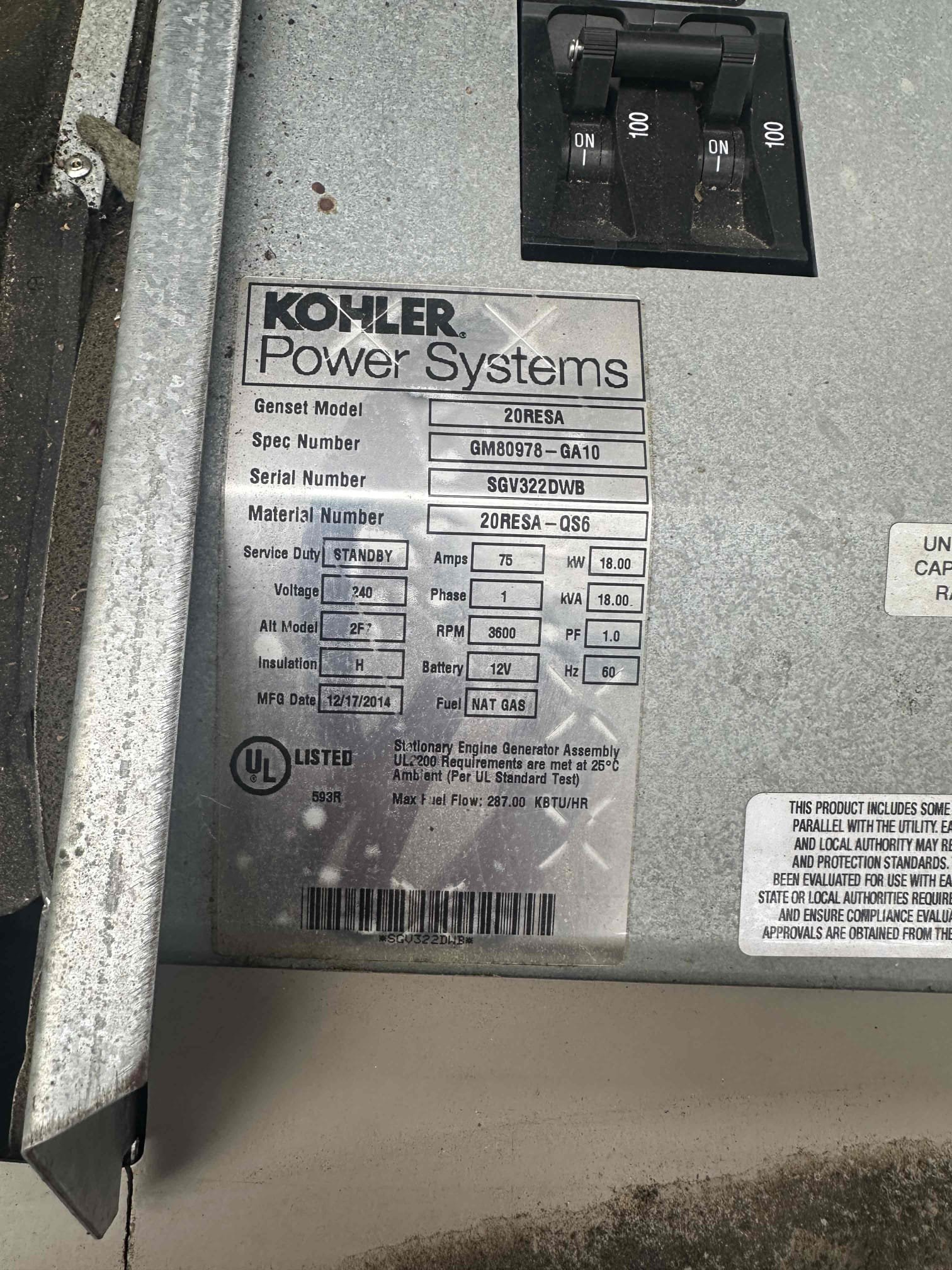 Arrived on job completed tuneup service both systems and generator changed oil and generator replace filter fire generator back up running properly checked system no signs of any issues with equipment everything running properly 