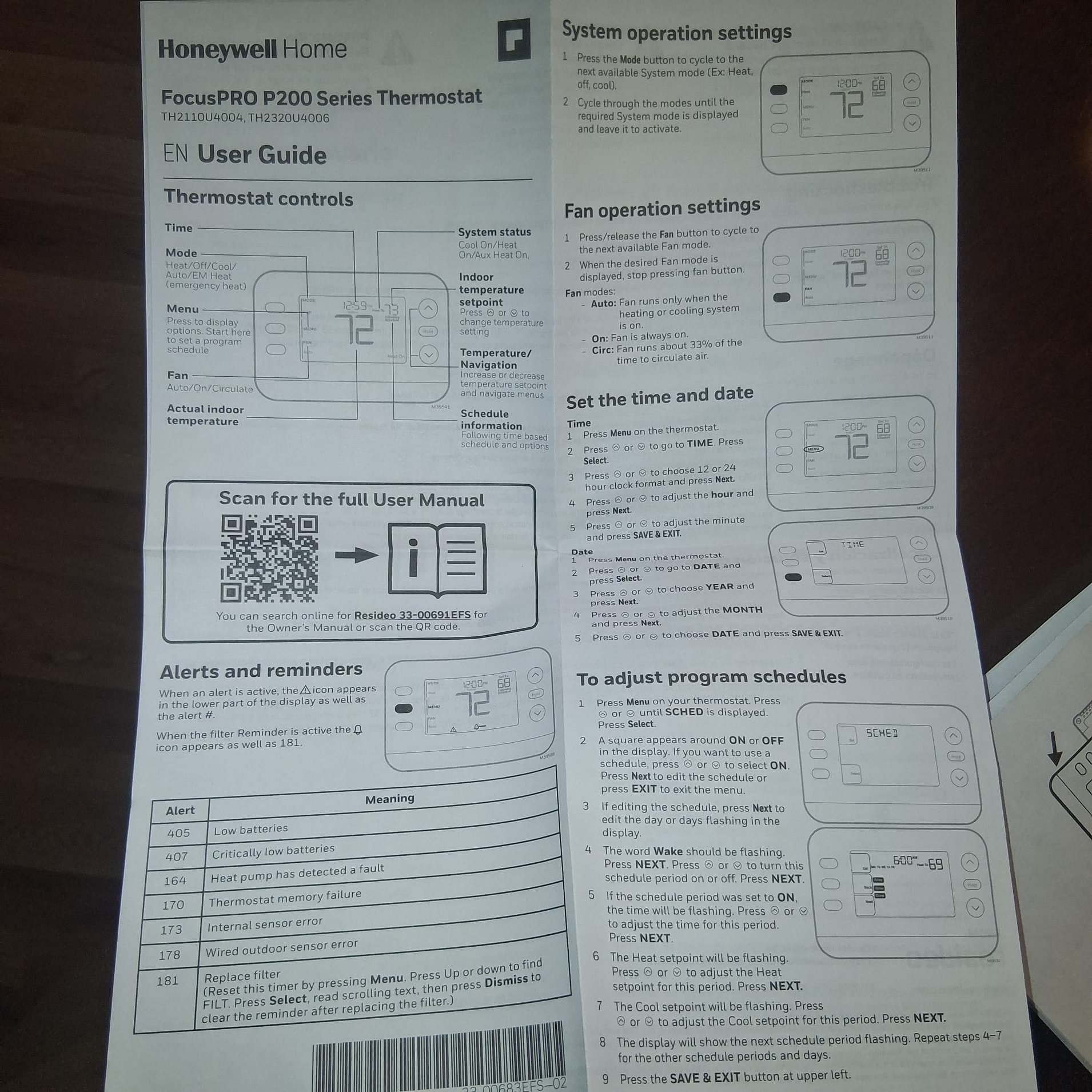 System wasn't running upon arrival. Thermostat was calling but not heating. Checked wiring and program and put thermostat back on the wall. System began to operate and was displaying faults. Ran for ten minutes then lowered desired temp. System shut off and then increased the desired temp to make sure it would operate again. It kicked back on and began heating. The thermostat is ether faulty or was not secured to the wall plate well. If customer experiences this again, I would recommend replacing the thermostat. Due to road and weather conditions, I was not able to stay long and almost got stuck on customers road due to snow. I need to get with management and stock truck. 


Returned Monday to replace faulty thermostat from the factory. After replacing the thermostat, I observed the heat operation. The unit did kick on and begin Heating. It reached its set point and turned off at which time I opened the front door and back door. So that the new thermostat would drop naturally and kick 