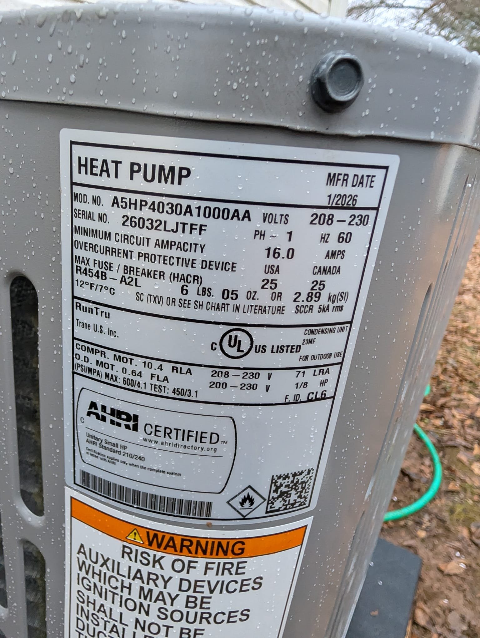 Replaced 2.5 ton mobile home furnace with heat pump and coil. Replaced pad, disconnect, thermostat, and whip. Found duct that had fallen to homeowners bedroom so we reconnected that. Verified operation in heating mode. System is operational at time of departure.