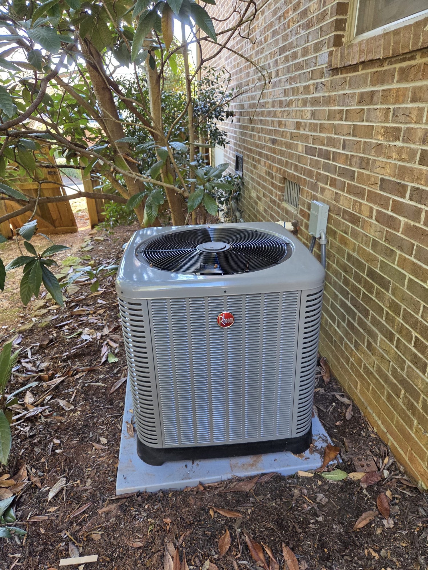 Returned to finish install of air conditioning side of furnace install. Pulled new line set and thermostat wire.