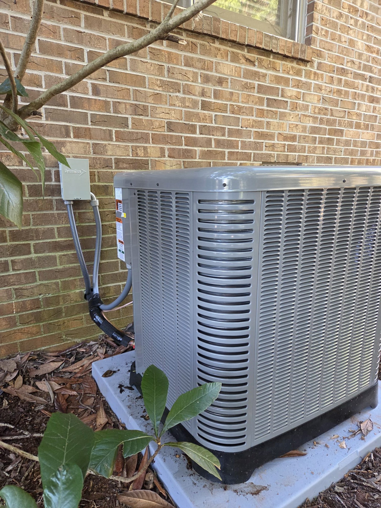 Returned to finish install of air conditioning side of furnace install. Pulled new line set and thermostat wire.