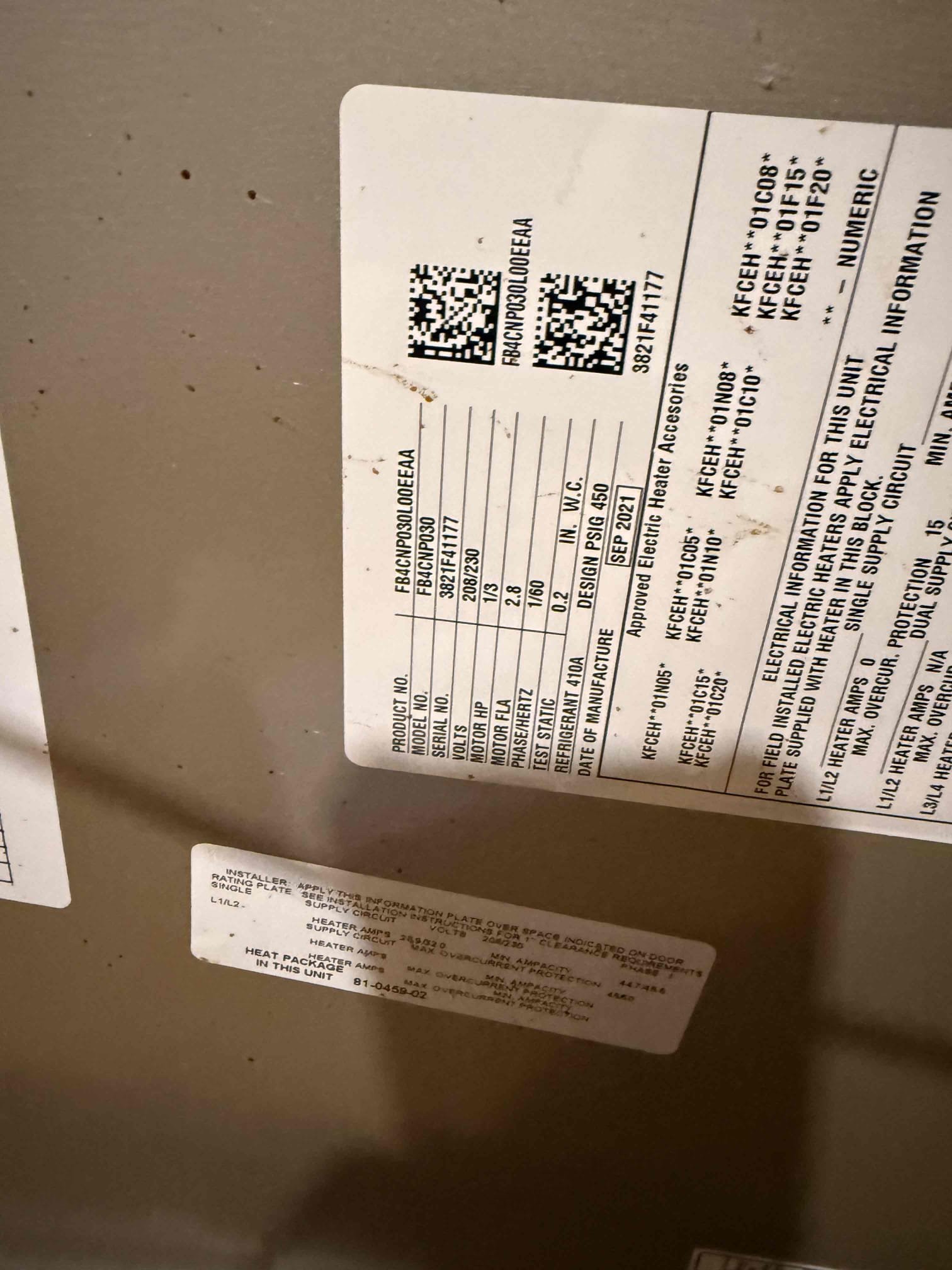 Installation of new 35/5 microphone capacitor due to the capacitor being 14 points low on herM. Indoor unit is on the third floor in the attic.