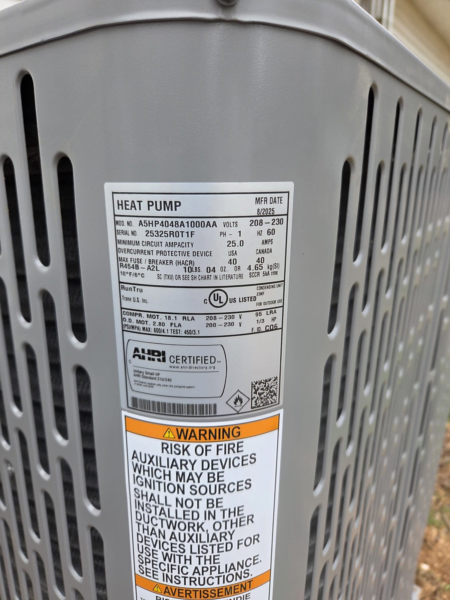 Replaced 4-ton heat pump air handler. Flushed line set ran new thermostat wire from indoor to outdoor unit as well as new vinyl tubing for new condensate pump. Installed new plenum and 20x25x4 April Aire cabinet. Installed Wi-Fi stat, disconnect, whip, pad. Ran new flex for 16" return. Verified operation in heating mode. System is operational at time of departure.