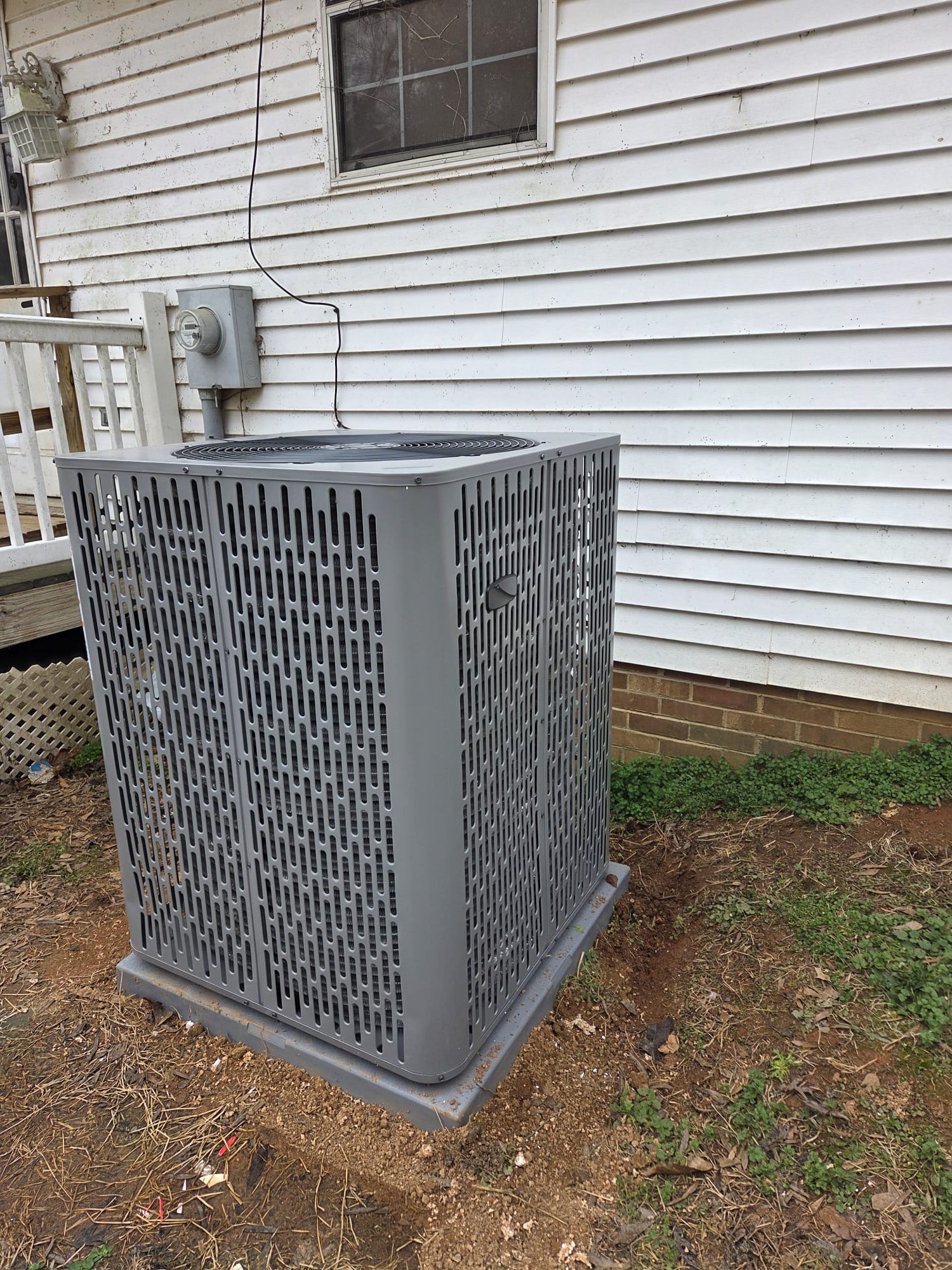 Replaced 4-ton heat pump air handler. Flushed line set ran new thermostat wire from indoor to outdoor unit as well as new vinyl tubing for new condensate pump. Installed new plenum and 20x25x4 April Aire cabinet. Installed Wi-Fi stat, disconnect, whip, pad. Ran new flex for 16" return. Verified operation in heating mode. System is operational at time of departure.