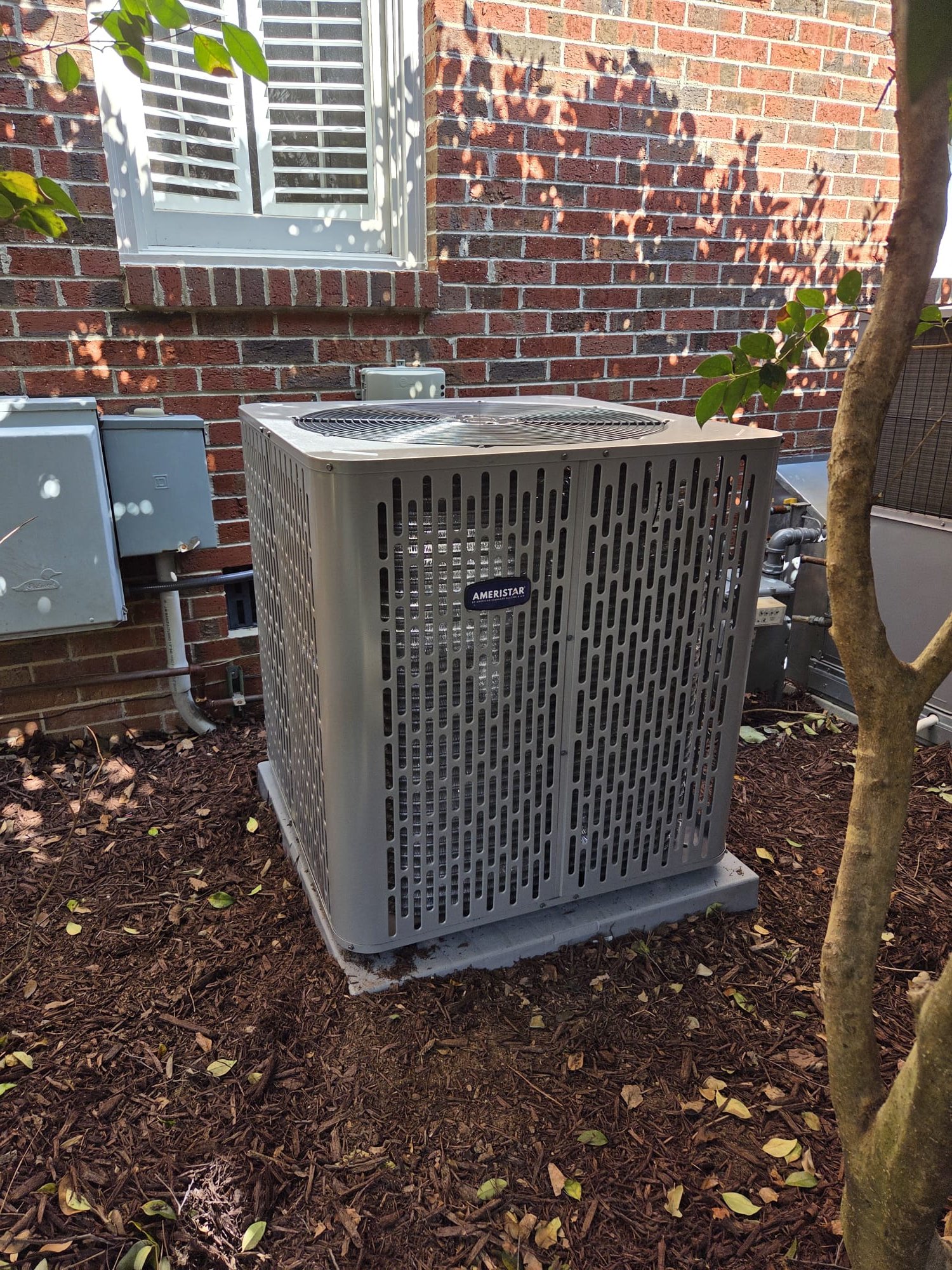 Replaced 3-ton ac coil and 90% 80k BTU furnace. Rerouted drain lines. Flushed line set. Installed new supply plenum and reconnected duct with flex since new unit is much taller. Installed pan switch and ez trap. Installed Wi-Fi thermostat for downstairs unit. Verified system in cooling mode. System is operational at time of departure.