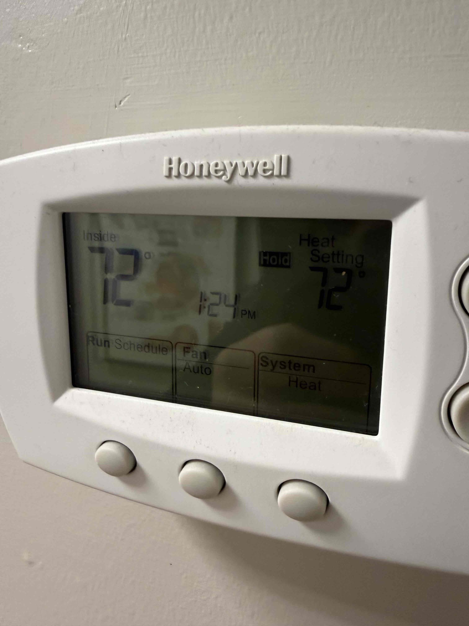 The system provision works stage one and stage two heating is working properly with the new thermostat that is up. The equipment that’s having the issue right now is totally separate system for next-door. Right now, that store is closed, but we need a separated work order for the Nigh Eye Group. There has been ongoing work done for Visionworks and the equipment that supplies the heat to the main part of the store. This is a 7 1/2 ton that has been needing replaced, but we are rebuilding the gas heat portion as it goes out, but very much pushing for new equipment the next round on Visionworks. But to retouch the system in question here is for next-door. There is a shared area with this equipment that is partially inside of the rear rooms of vision works and is currently on and working and there is a satisfied thermostat at 72° for the next-door eye group. Vision Work is partners with Nigh but they work order needs to be separated and put in for NIGH and it will be completely separate eq