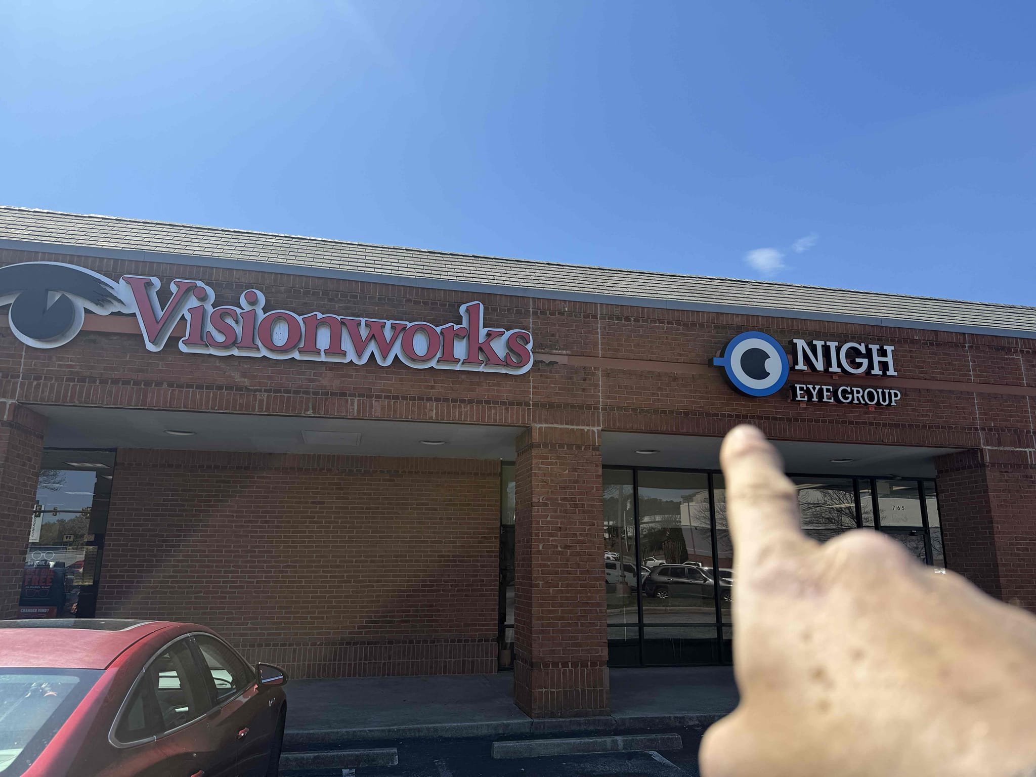 The system provision works stage one and stage two heating is working properly with the new thermostat that is up. The equipment that’s having the issue right now is totally separate system for next-door. Right now, that store is closed, but we need a separated work order for the Nigh Eye Group. There has been ongoing work done for Visionworks and the equipment that supplies the heat to the main part of the store. This is a 7 1/2 ton that has been needing replaced, but we are rebuilding the gas heat portion as it goes out, but very much pushing for new equipment the next round on Visionworks. But to retouch the system in question here is for next-door. There is a shared area with this equipment that is partially inside of the rear rooms of vision works and is currently on and working and there is a satisfied thermostat at 72° for the next-door eye group. Vision Work is partners with Nigh but they work order needs to be separated and put in for NIGH and it will be completely separate eq