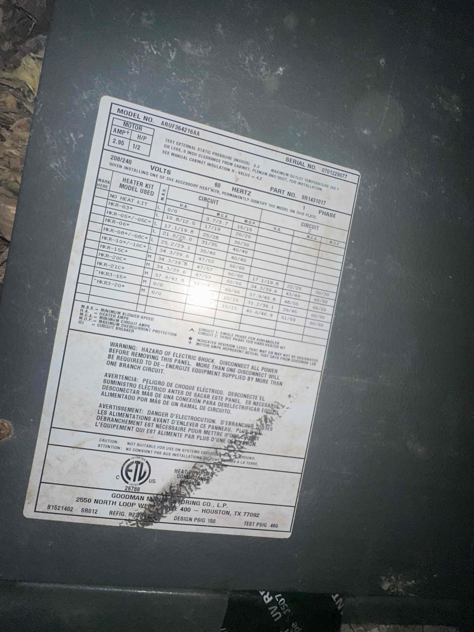Arrived on site and performed a comprehensive diagnostic evaluation of the HVAC system, including a full system check of refrigerant levels, operating pressures, and overall performance. During testing, the system was found to be operating with low refrigerant levels, indicating a potential leak within the system.

Further diagnostic procedures were performed, including a detailed inspection of the evaporator coil located inside the air handler. It was determined that the coil has developed a refrigerant leak at two separate U-bends, which is the primary cause of the low refrigerant condition and reduced system efficiency. Due to the location and nature of the leaks, repair would be difficult and may not provide a long-term solution.

All findings were clearly communicated to the customer, along with a thorough review of available repair and replacement options. After discussing the condition of the system, its age, and the cost-effectiveness of repairs versus replacement, the customer