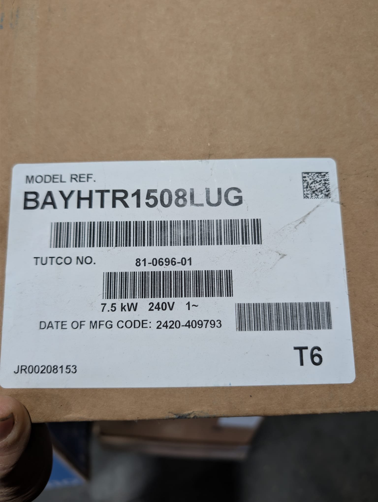 2.5-ton heat pump split system (attic installation)

20x20x4 April Aire Filter 
2 float switches 
New disconnect and whip
New thermostat 
New pad
Verified system in cooling mode
System is operational at time of departure.