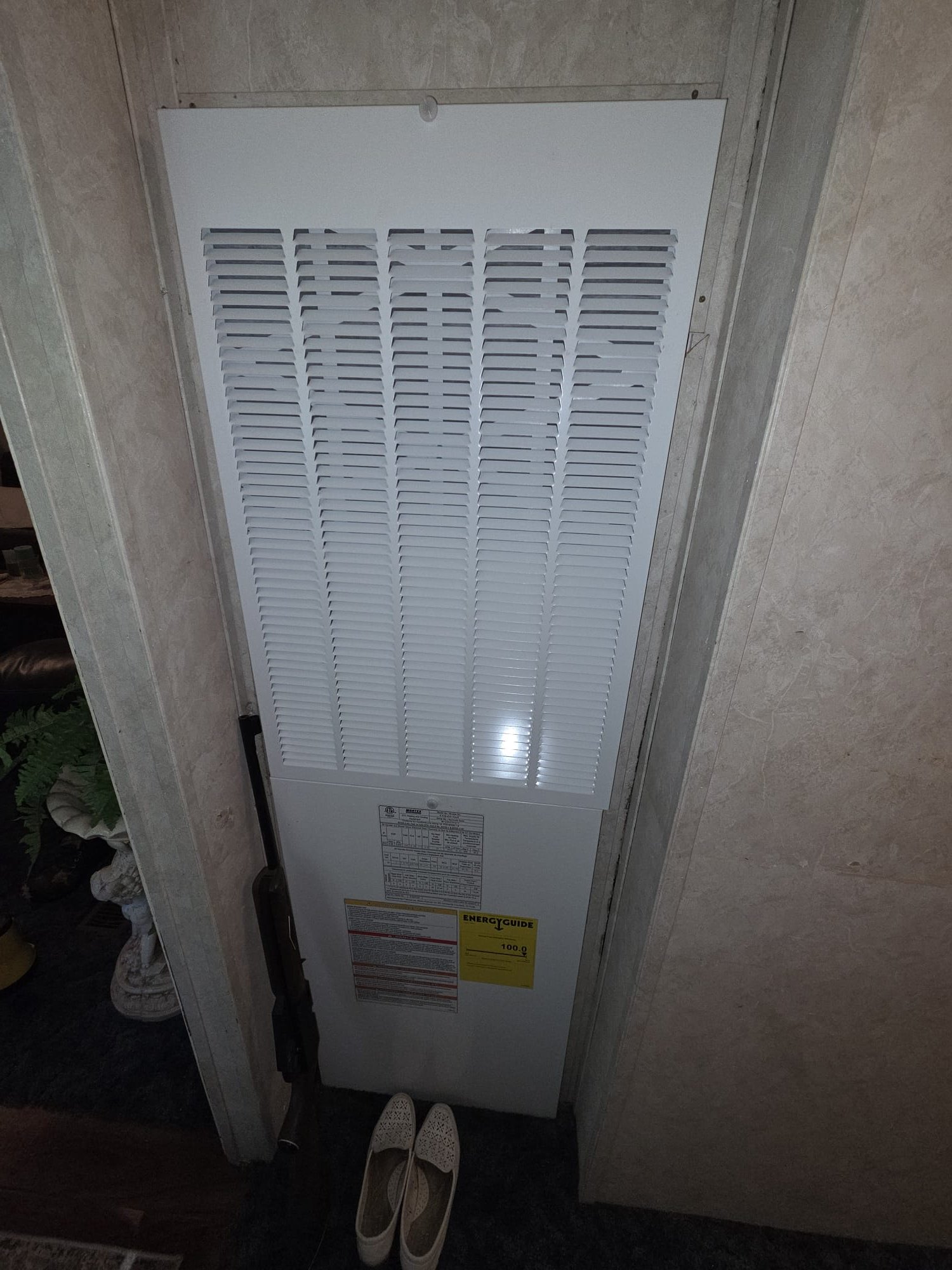 Installation of 2.5-ton heat pump/AC – mobile home downflow air handler

Replaced electric furnace, evap coil, and heat pump. Replaced pad, disconnect and whip, and thermostat. Verified operation in heating and cooling mode. System is operational at time of departure.
