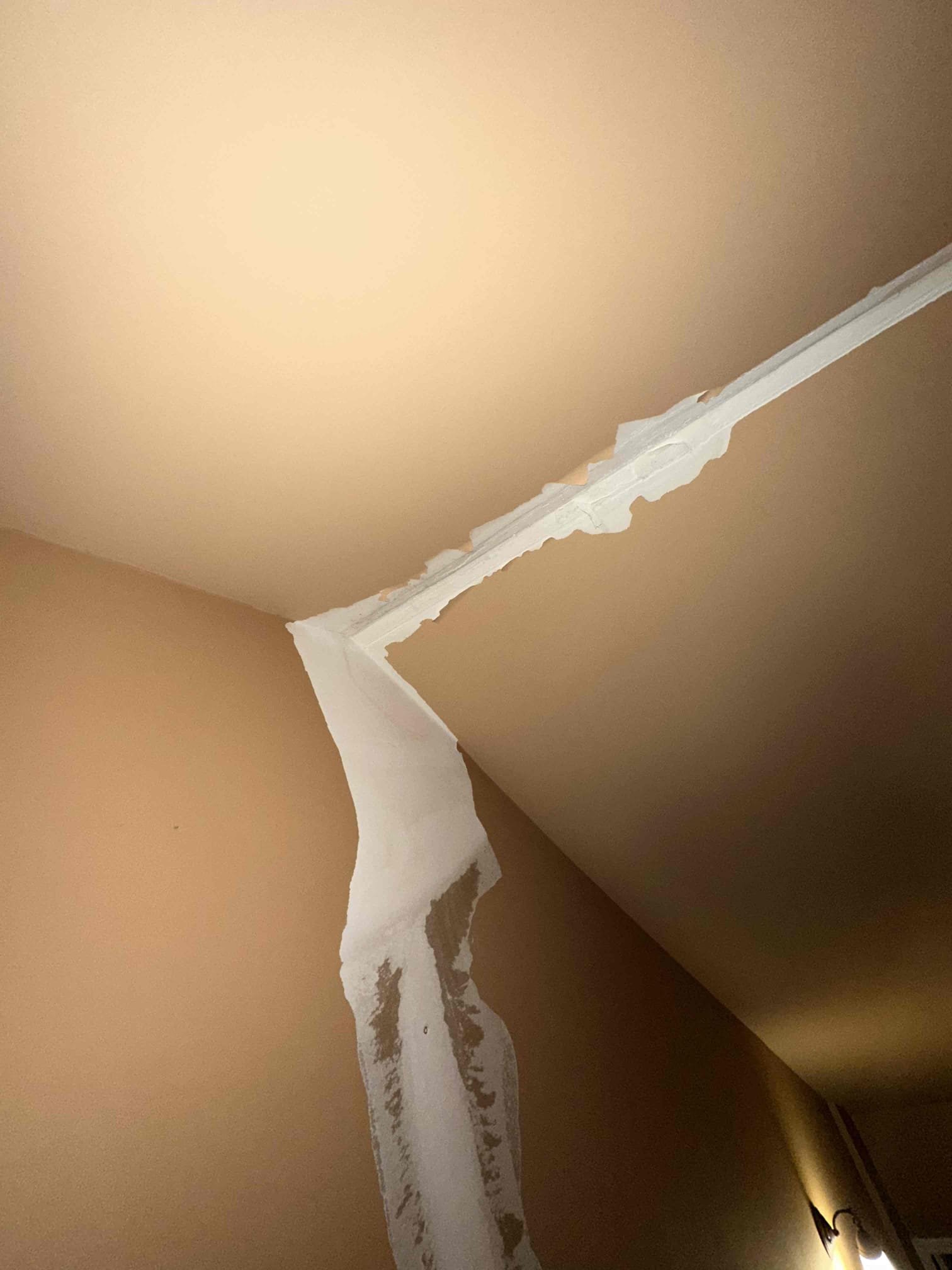 Arrived on site and performed a comprehensive inspection of the system. Upon evaluation, identified an active water leak within the system. The source of the leak was located and repaired, restoring proper operation at this time.

During the inspection, it was also noted that there is an opening where the line set penetrates through the structure that remains unsealed. This area requires proper sealing to prevent potential air infiltration, moisture intrusion, and energy loss.

System is currently operating as intended following the repair; however, a return visit will be required to properly seal the line set penetration and ensure the installation is fully complete and up to standard.

There is some damage on the ceiling due to water leaking through
