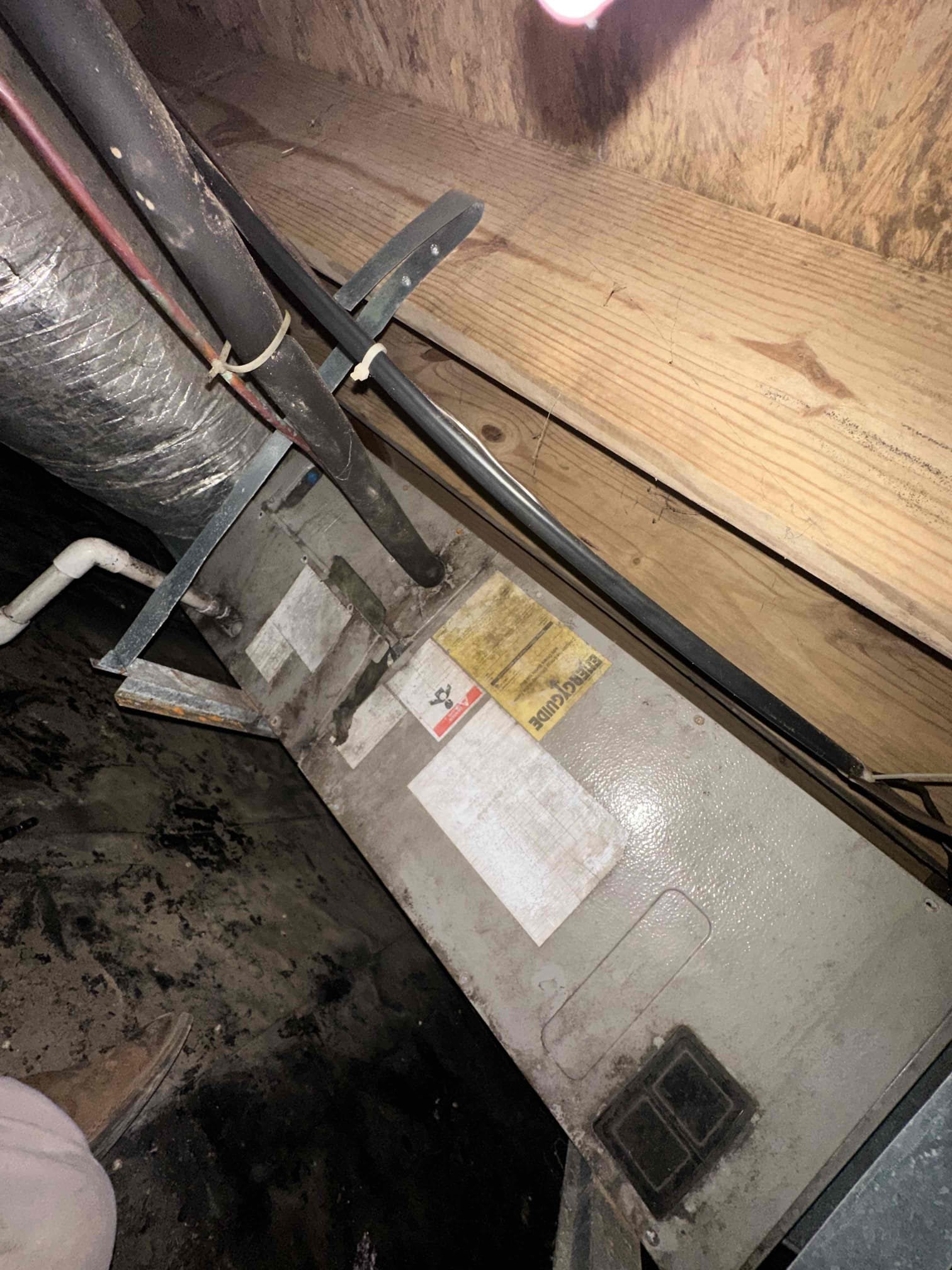 Arrived on site for an AMS warranty service call to evaluate the customer’s HVAC system. Upon inspection, the system was identified as a 24-year-old unit operating on R-22 refrigerant. A full diagnostic evaluation was performed, and it was determined that the system is not operating properly due to low refrigerant levels, indicating a likely leak within the system. Given the age of the equipment and the phased-out status of R-22, repairs involving refrigerant replacement may be costly and temporary in nature.

Further inspection of the air handler revealed that the blower motor assembly is out of balance, which is negatively impacting system performance and airflow. The blower assembly will need to be replaced to restore proper operation and prevent further damage to internal components.

Additionally, a visual inspection of the ductwork showed significant mold growth throughout the duct system. This presents a potential indoor air quality concern and should be addressed promptly. Reco