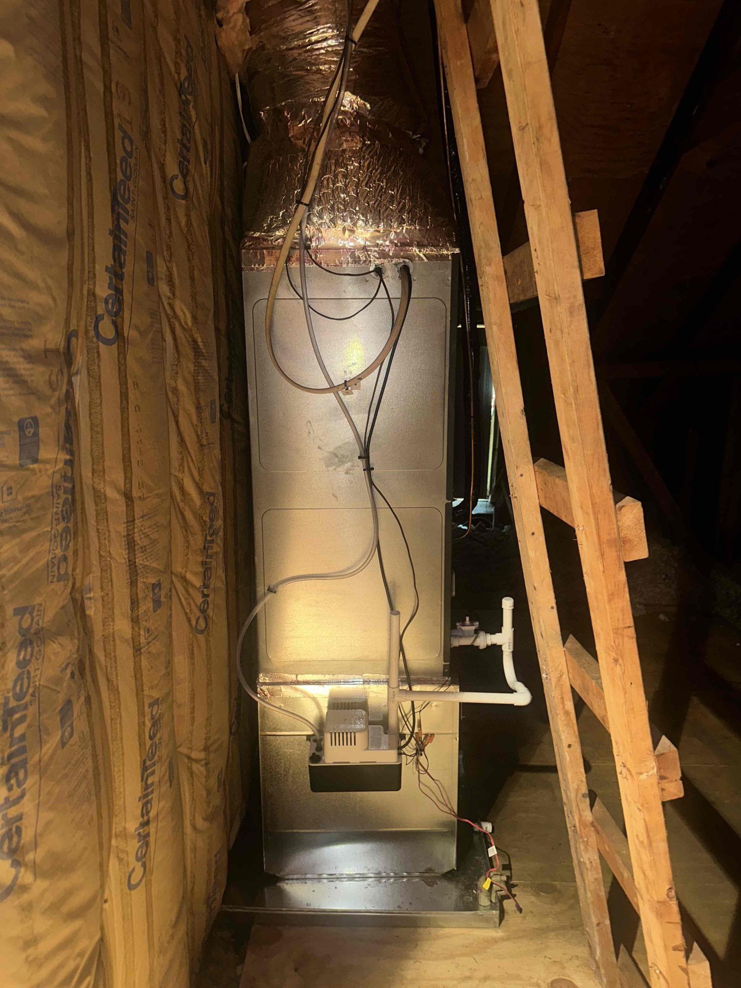Arrived on site and performed a complete diagnostic evaluation of the system. Upon inspection, found the system is not operating properly due to multiple issues affecting overall performance and drainage. Discovered a restriction within the evaporator coil, which is causing improper refrigerant flow and contributing to condensate drainage issues. The evaporator coil also appears to be internally restricted/clogged and will need to be replaced to restore proper system operation and efficiency.

Additionally, found the indoor unit is not level and is leaning back toward the wall, causing condensate water to collect improperly in the rear section of the drain pan instead of draining correctly through the condensate line. This condition is contributing to repeated drainage problems and potential overflow concerns.

At this time, recommendations are to replace the evaporator coil and return to properly level and secure the unit to ensure correct condensate drainage, proper refrigerant flow,