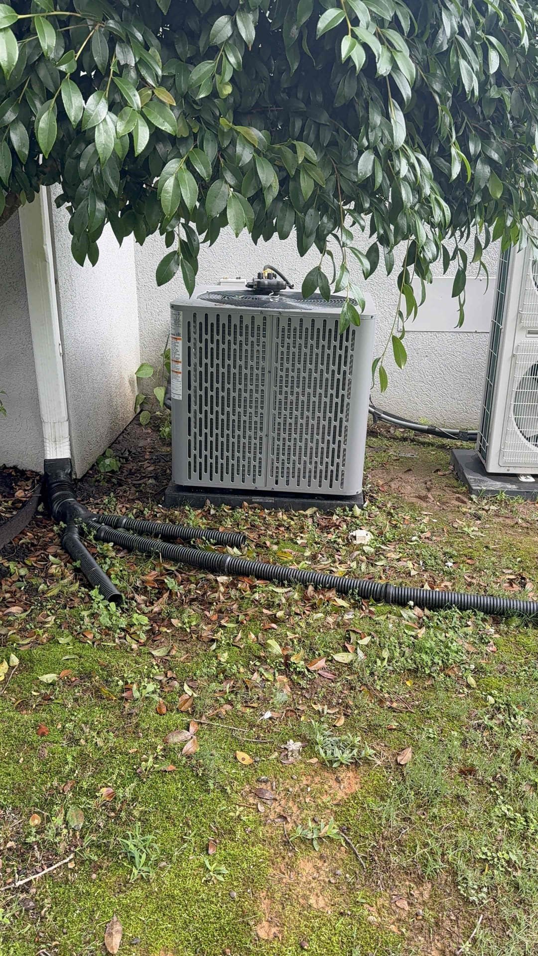 Installed heat pump in air handler with April wire filtration. New pad, disconnect and drain pan. Pulled vacuum down below 500 microns after pressure testing. Adjusted sub cooling to 10 degrees and made sure unit was draining. System cooling properly upon departure. 