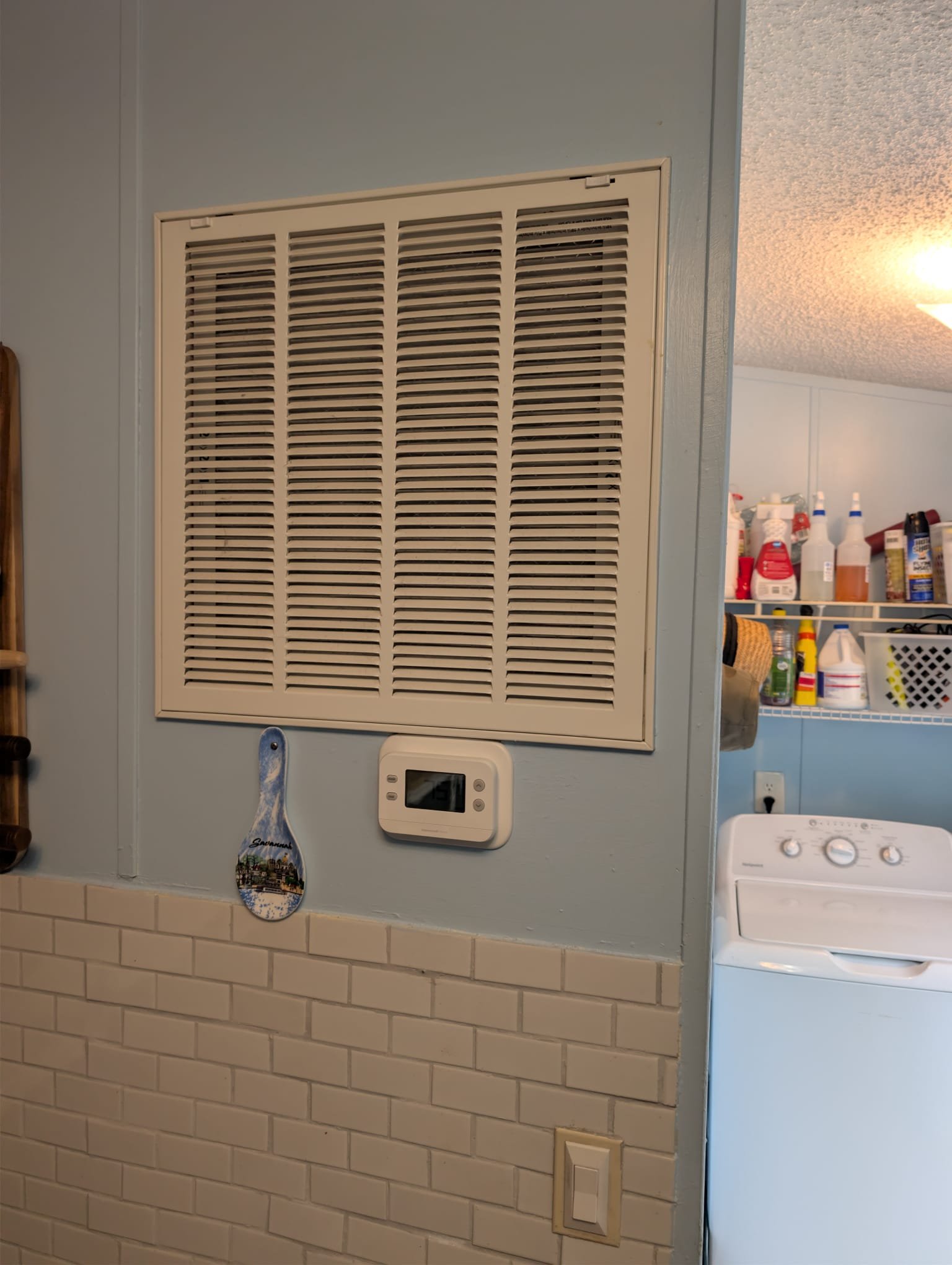Replaced 3 ton mobile home system. Installed new pad and whip and thermostat. Flushed line set and reconnected drain line. Installed new 20x20x1 return grille. Verified operation in cooling mode. System is operational at time of departure.