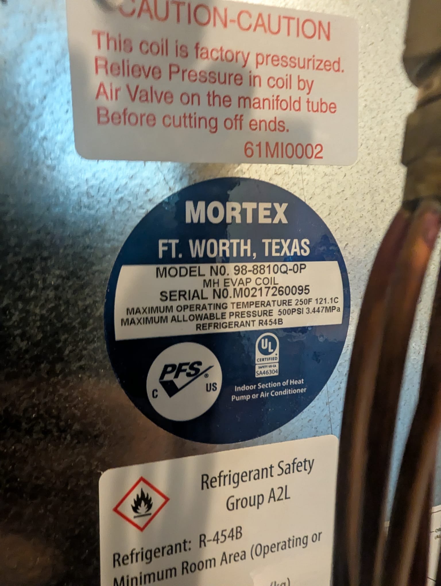Replaced 3-ton heat pump and coil and down flow electric furnace. Installed new pad, whip, thermostat supplied by homeowners. Installed new 20x20x1 filter grille with filter. Replaced drain line coming from coil. Installed surge protector. Verified operation in cooling mode. System is operational at time of departure.