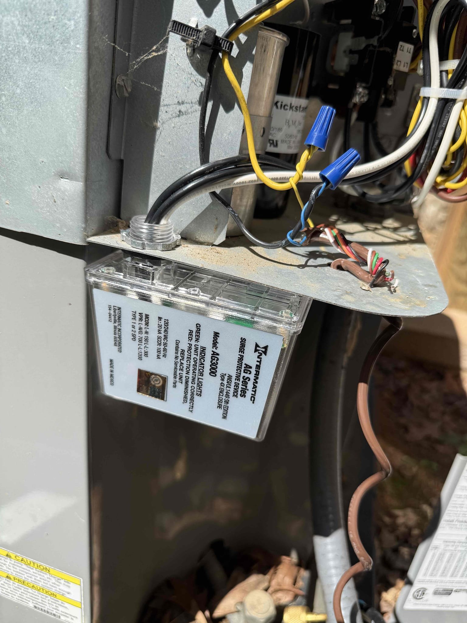Search protection to outdoor and indoor unit as well as Mini Split for the bonus room(Mini Split surge protection installed in panel. Outdoor unit search protection install installed on unit.)