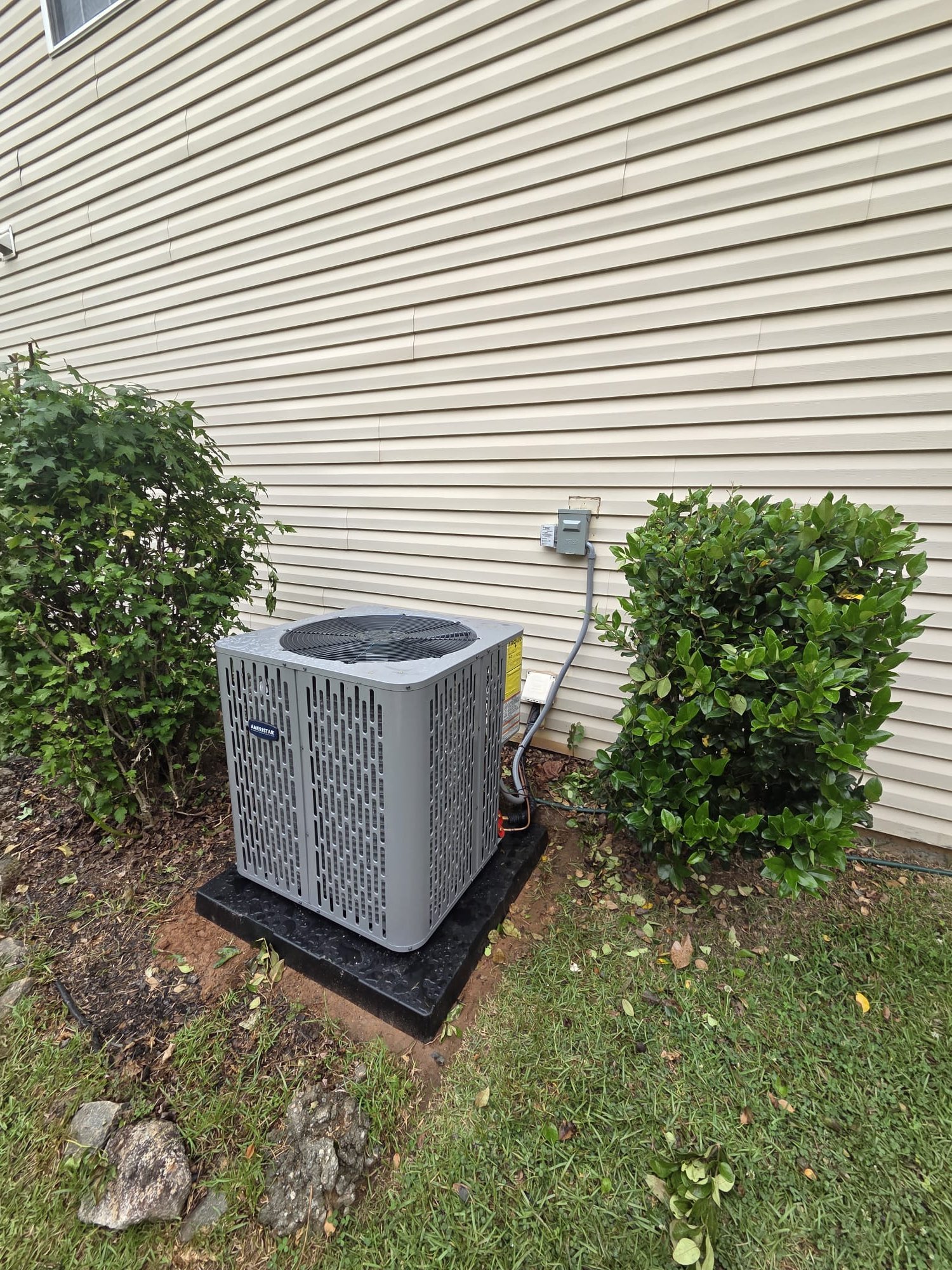 Replaced 3-ton ac, coil, and 80% furnace. Replaced pad, disconnect, whip, 2 thermostats, pan. Reconnected system to existing zone system. Installed 2 float switches. Verified operation in cooling mode. System is operational at time of departure.