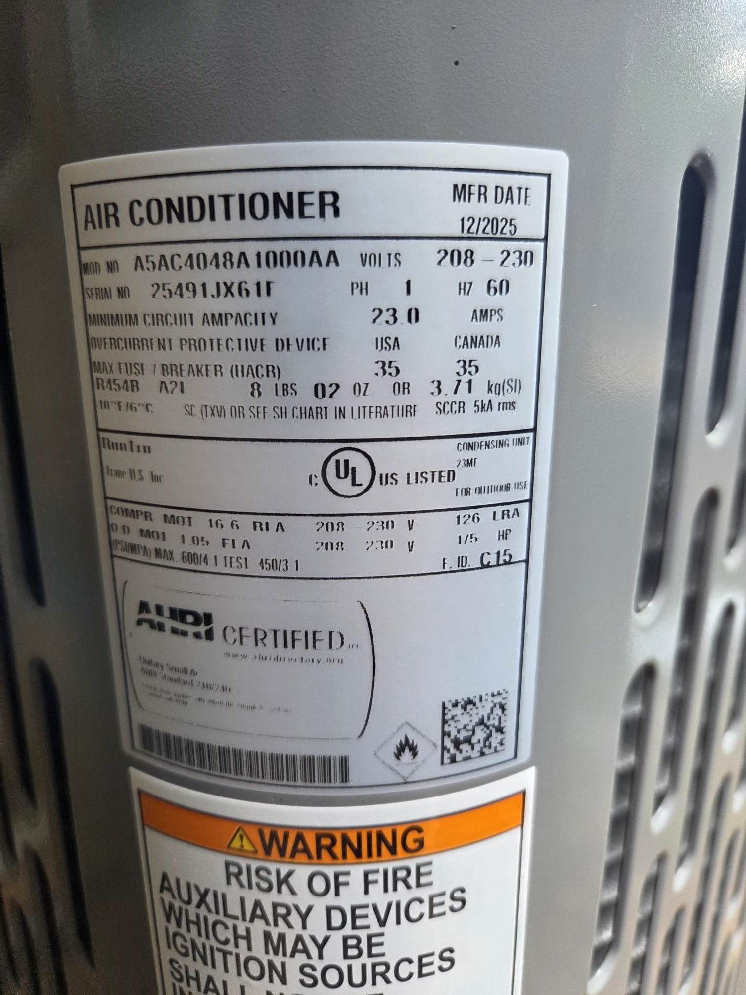Replaced 4-ton ac/coil and 90% 80k BTU furnace. Replaced pad, whip, disconnect, and thermostat. Installed 20x25x4 April Aire. Installed new condensate pump. Verified operation in cooling mode. System is operational at time of departure.