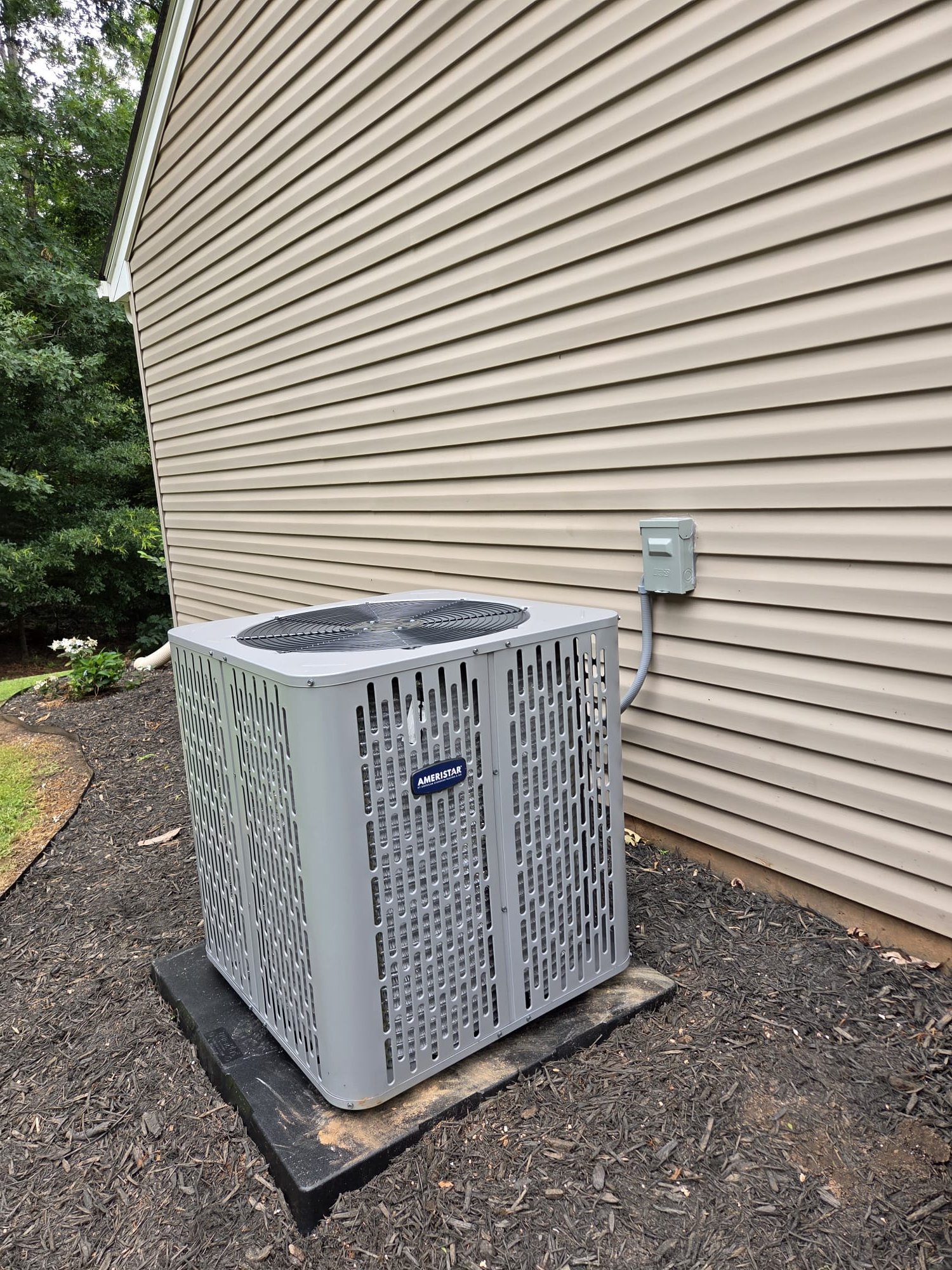 Replaced 3-ton ac/coil and 80% furnace. Replaced pad, disconnect, whip, thermostat, drain pan. Installed 2 float switches. Verified operation in cooling mode. System is operational at time of departure.