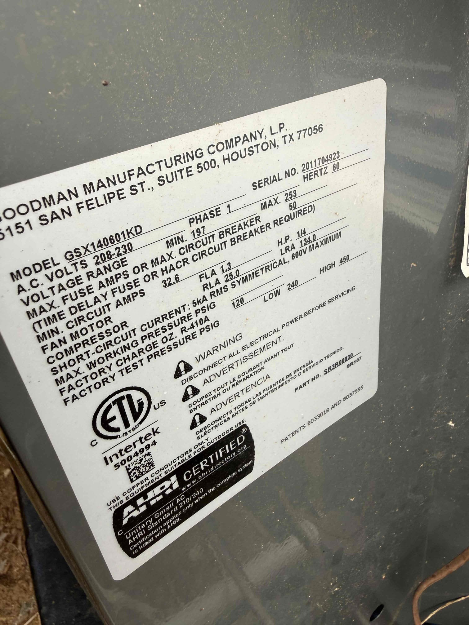There’s a couple of things going on here at Sherwin-Williams. The rear system had water in the pan which tripped the moisture sensor. I found that all three systems had fall out of the unit, but the main drain lines tying into the one main going outside all had uphill to them, which caused that system to back up, but the overall issue was the system that corporate could see wasn’t coming on was the front right system which from the rear of the building is the system far left of the three in a row; this system had a tripped breaker in the main panel, which sent me to the outdoor compressor. System was calling to come on from the thermostat with the contactor pulled in but the system was not running. I pushed the contactor to manually turn the system on, and the pressure stayed equalized compressor was not coming on. I checked the battery cap, which was a 70/7.5 and found that Herm and common was completely dead on that capacitor. I tested the system with the proper capacitor and sat wit