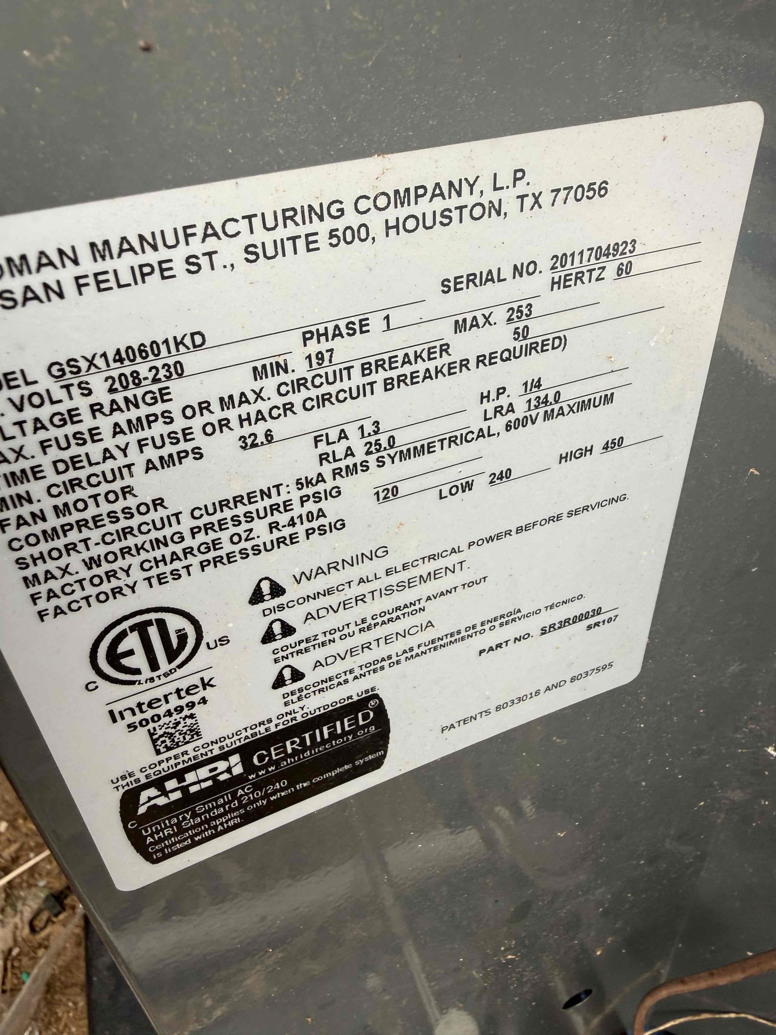 There’s a couple of things going on here at Sherwin-Williams. The rear system had water in the pan which tripped the moisture sensor. I found that all three systems had fall out of the unit, but the main drain lines tying into the one main going outside all had uphill to them, which caused that system to back up, but the overall issue was the system that corporate could see wasn’t coming on was the front right system which from the rear of the building is the system far left of the three in a row; this system had a tripped breaker in the main panel, which sent me to the outdoor compressor. System was calling to come on from the thermostat with the contactor pulled in but the system was not running. I pushed the contactor to manually turn the system on, and the pressure stayed equalized compressor was not coming on. I checked the battery cap, which was a 70/7.5 and found that Herm and common was completely dead on that capacitor. I tested the system with the proper capacitor and sat wit