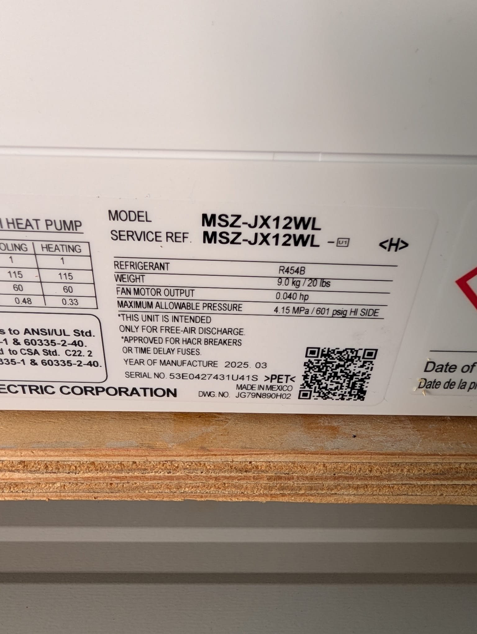 Mini Split installation with one head for the metal building (Odu hung on metal brackets) (power circuit ran from local panel)