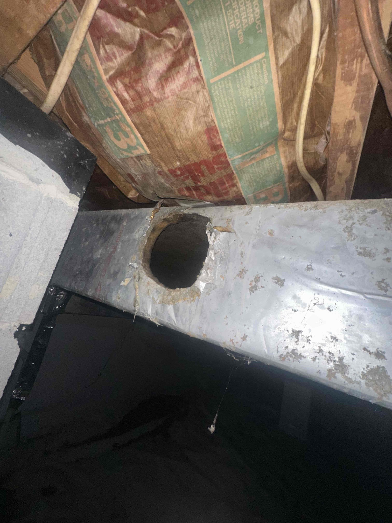 Arrived on site and performed a thorough inspection of the HVAC system. Diagnosed and repaired a condensate drain leak, restoring proper drainage and preventing further water intrusion. After completing the repair, the system was tested and the drain was confirmed to be operating correctly.

During the inspection, additional deficiencies were identified that require corrective action. One of the supply duct runouts is damaged and will need to be replaced to restore proper airflow. An air leak was also found within the ductwork located in the crawlspace, resulting in conditioned air loss and reduced system efficiency. Replacement of the affected flexible duct (flex) is recommended to eliminate the leak and improve overall airflow throughout the home.

Additionally, the main supply duct system is in poor condition and is showing signs of deterioration. The supply trunk should be repaired or replaced as needed, and the existing transition should be rebuilt to provide proper airflow, impro