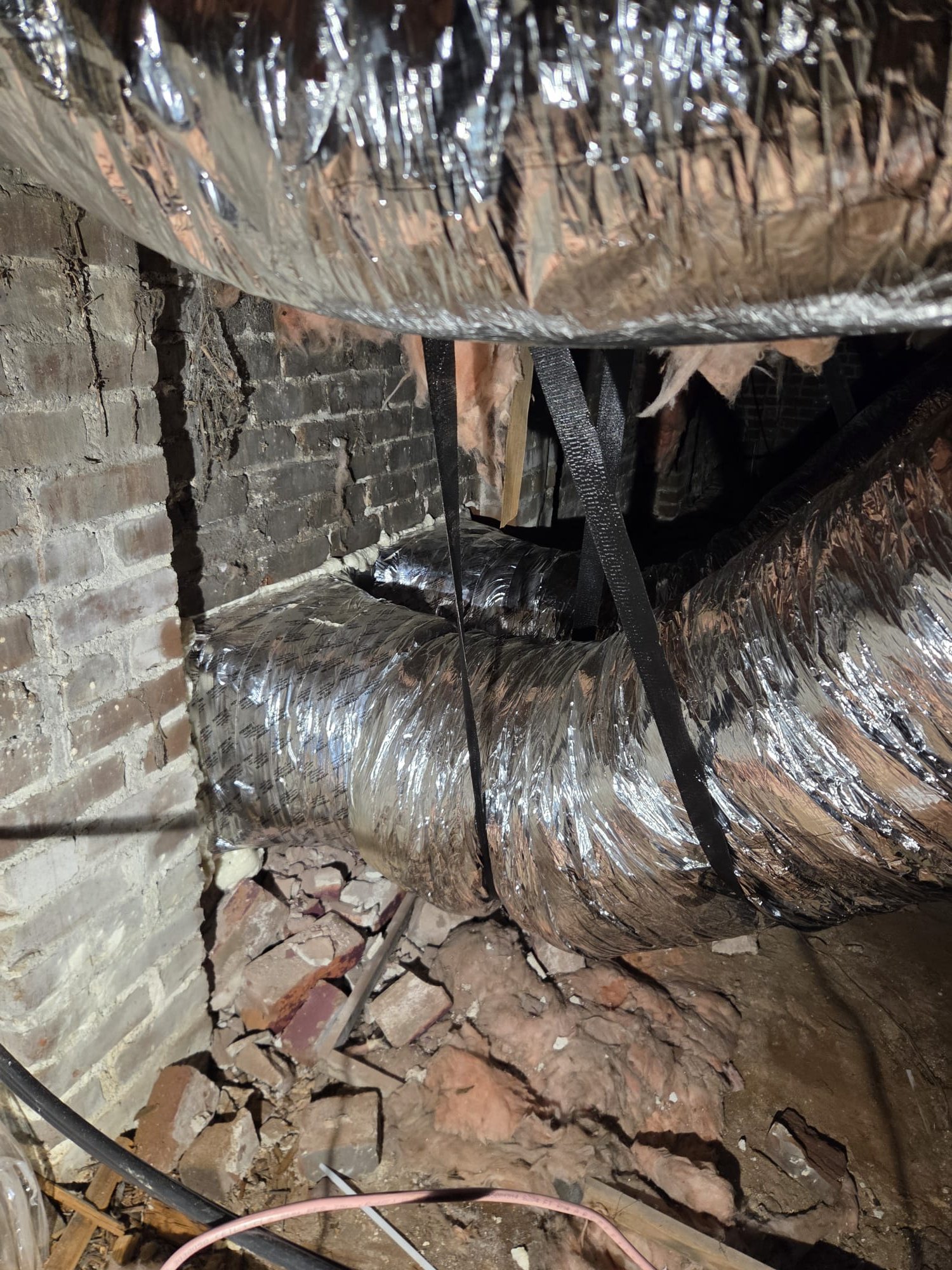 new cut in of 7 supply runs and one floor return with grill , ducted to a two ton Package Unit w/ April Aire advanced filtration

Replaced blower motor, system is fully functional customer also signed the documents no issues or concern about the job. 