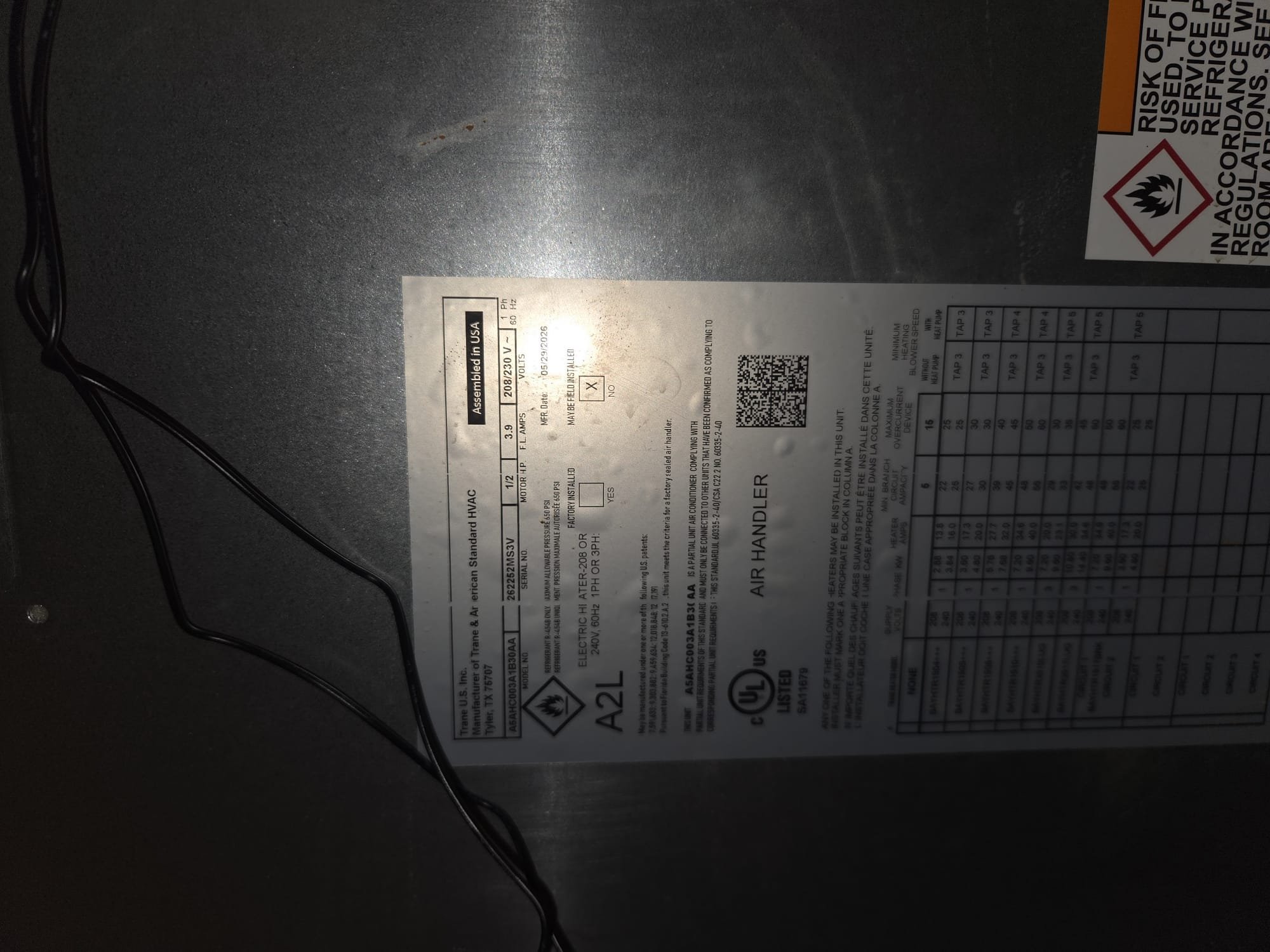 Installed new jnit