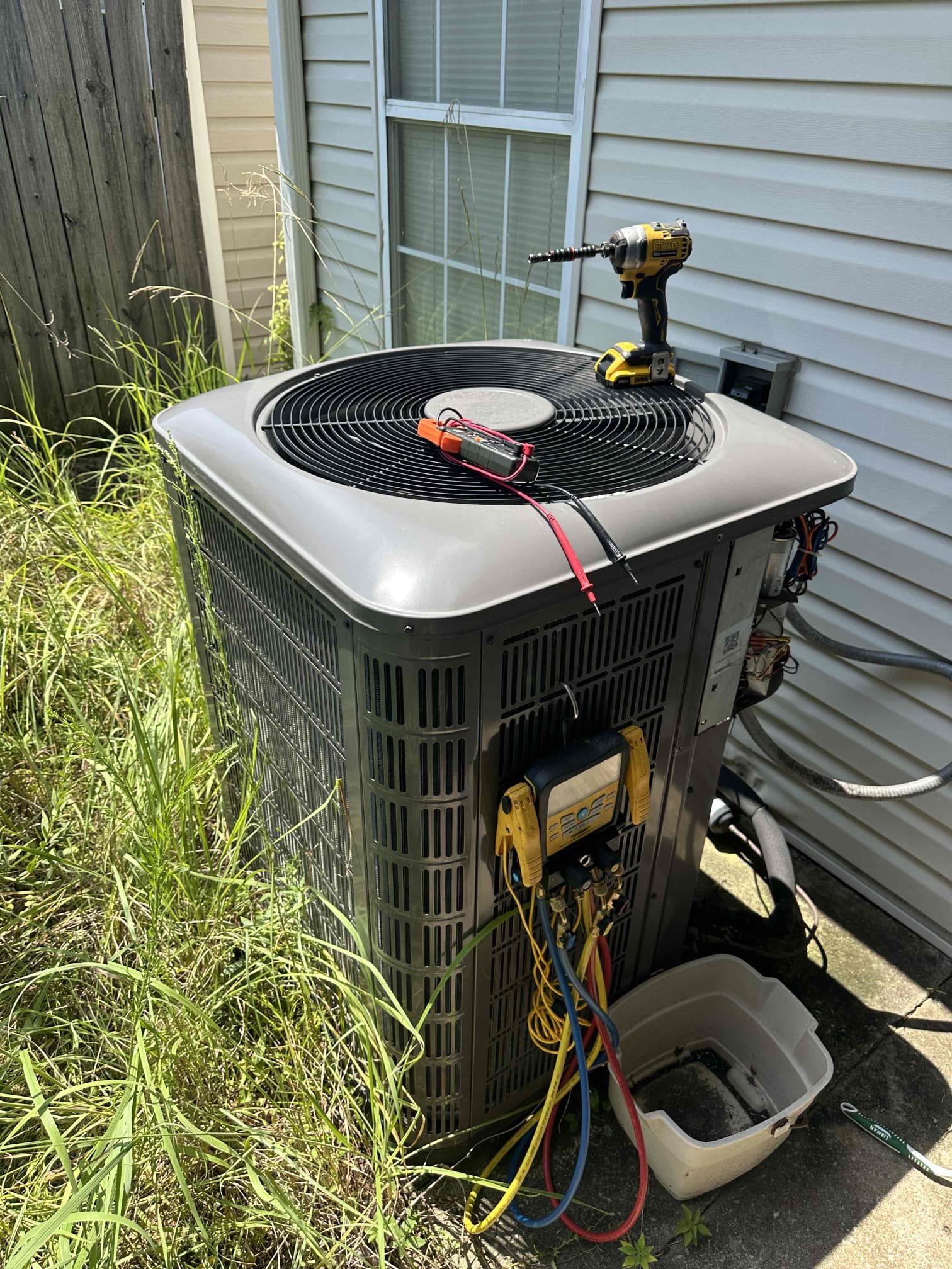 Arrived on job found bad cap system running properly perfect at this time 

2021 
System 