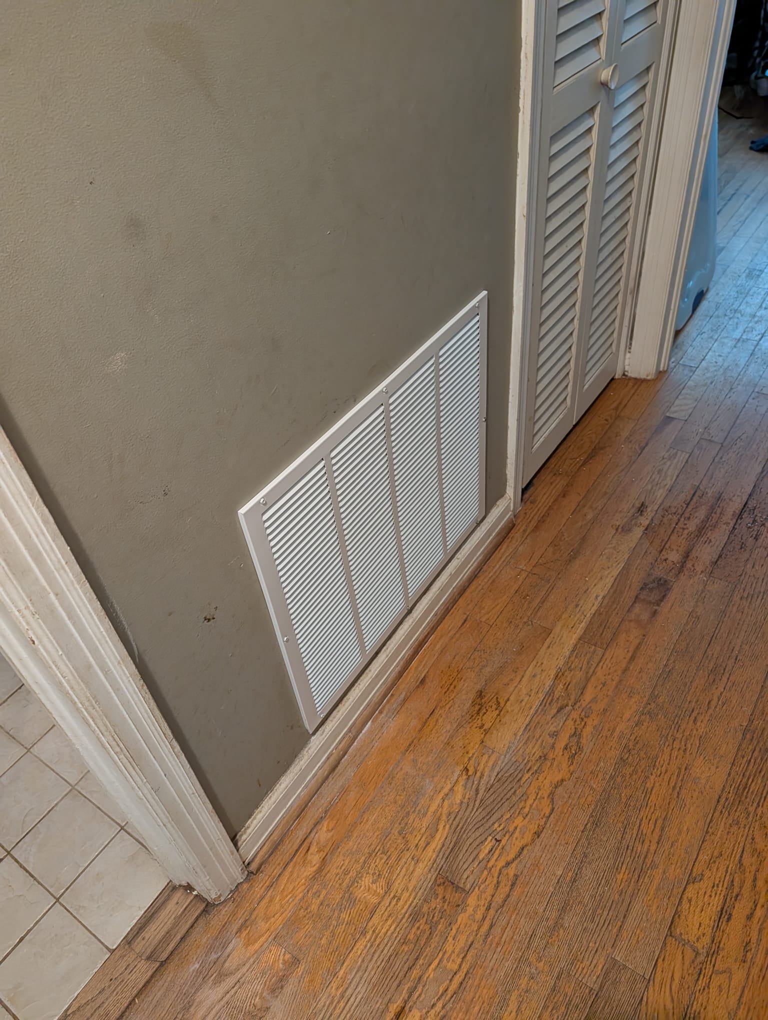 Per Dean; upsized filter grille in hallway and upsized run from a 6 to an 8 feeding 2)6s. We cut in a 12x24 floor grille. Readjusted refrigerant charge by sub cooling. Verified operation in cooling mode. System is operational at time of departure.