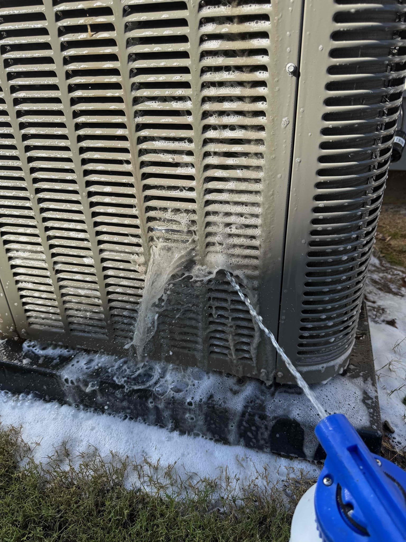 File maintenance. Washed coils, conditioned, and performed thorough inspection of amp draws, and battery cap readings. Adjusted gas pressures down to 3.4 from 4.1. Customer is burning a little rich gave information about Estar and surge protection.