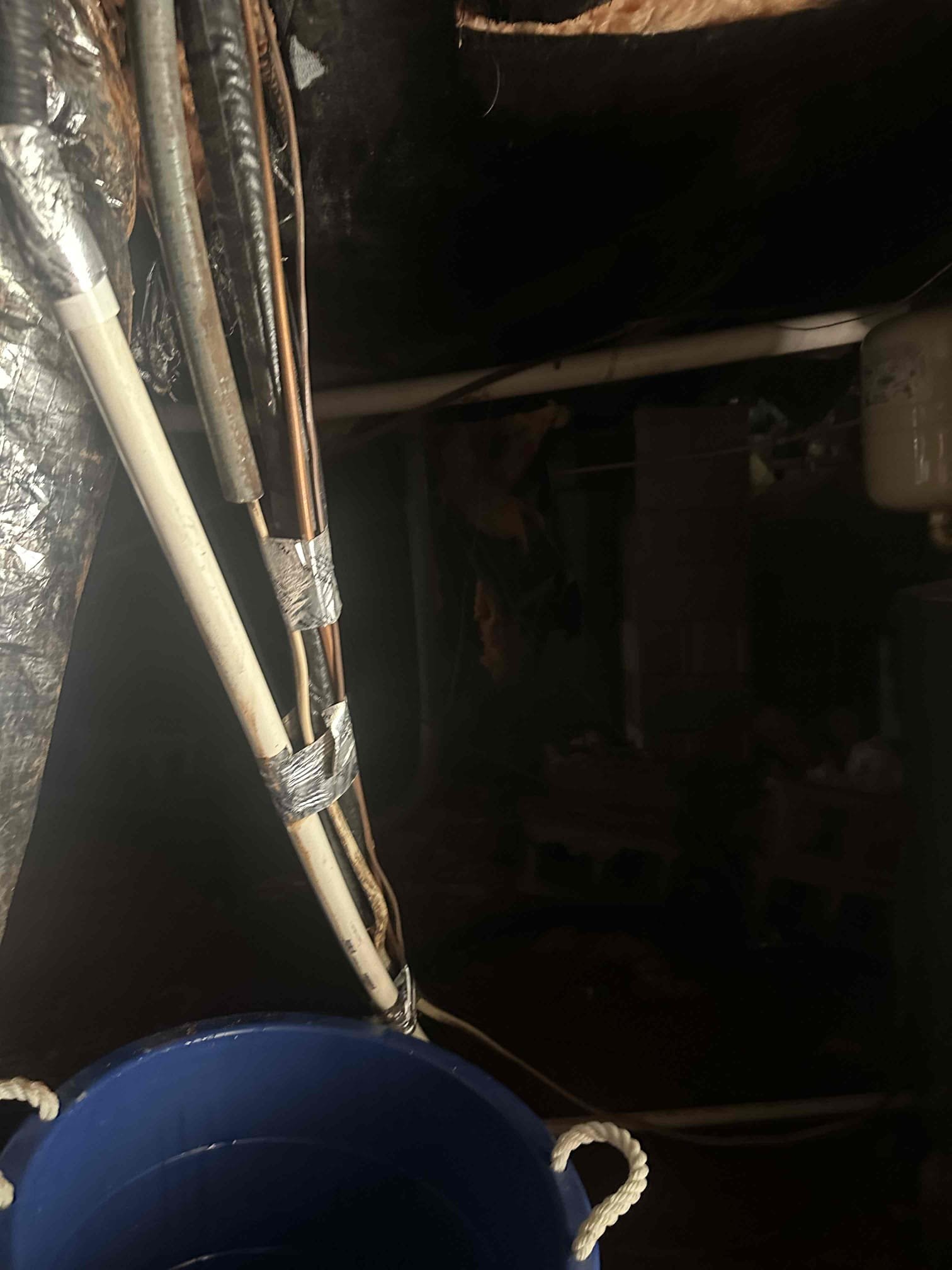 Clogged condensate line on new system, supply duct fell, sub floor wet. Customer is going to shut the system off Monday and allow to dry up, and the installers will come out Friday to attach supply duct. And inspect insulation and floor. Homeowner will leave the crawlspace access unlocked and will come out and meet y’all if needed. Came out and reinstalled supply back to system after emptying. Informed Justin the system is pouring water from the drain pan or drain fitting. Can’t tell which one unable to remove the makeshift return blank. Justin wants the drain line redone, there 12in crossover duct needs to be replaced and something more appealing than seeing two returns. Said if it has to be uninstalled and reinstalled do what it takes. 

Coil had a manufacturer defect and was leaking water into the unit when fan would run. When talking to tech support at yandle it was stated that this is a common issue with mortex coils. Tech support wanted me to seal coil where manufacturing had mis