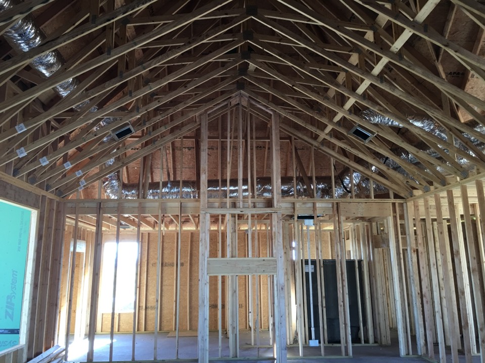 Prairie Grove, AR - Finishing the rough in phase on a custom home build in Prairie Grove. Customer has selected a hIgh efficiency Rheem system (17 SEER) with variable speed for energy enhancement and supported the system with a hard pipe duct system. Great choices!!! Prairie Grove, AR - Finishing the rough in phase on a custom home build in Prairie Grove. Customer has selected a hIgh efficiency Rheem system (17 SEER) with variable speed for energy enhancement and supported the system with a hard pipe duct system. Great choices!!!