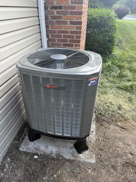 Installed new trans heat pump and indoor air handler. Adapted return and supply. Tapped/caulked return and supply. Insulated duct work. Adapted high volt and installed new 240v switch. Adapted condensate line and installed new ez trap. Placed indoor unit in drain pan with wet switch. Installed new ecobee thermostat and wired in low volt with safeties. Ran new line set and installed new line hide for outside. Installed new heat pump outdoor on leveled pad and snow legs. Installed new disconnect with surge protector and wired into outdoor unit. 

Existing supply trunk was not insulated in anyway. Ran it by Nathan and he told me to make note of it on here. We insulated our pieces but the existing is the same as it was. 
