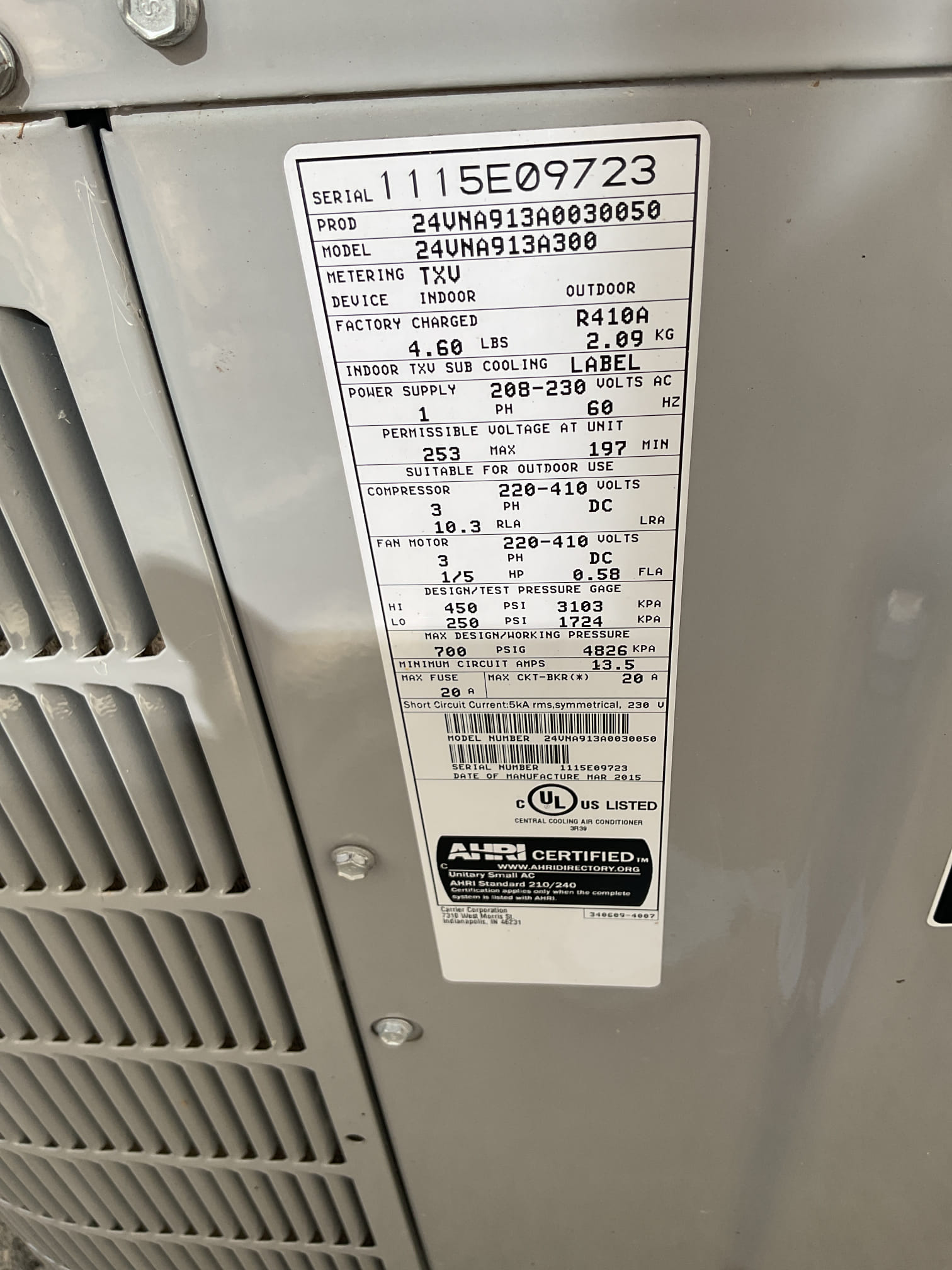 Checked the AC side of the system , the system is 7 yrs old. Checked the air filter and cleaned . customer supplied 313. Checked the wiring connections and the voltages on high volt and low volt. Inspected the indoor coil and flushed and tested the drain line. Checked the blower motor  condition and inspected the blower amps . Went to the outdoor unit and inspected the wiring connections and the components . Checked and tested the pressures by using superheat and sub cooling methods. Checked  the amps for the compressor and the fan motor and checked the indoor cooling temps at the supply and return. The AC system is working fine at this time of service.  