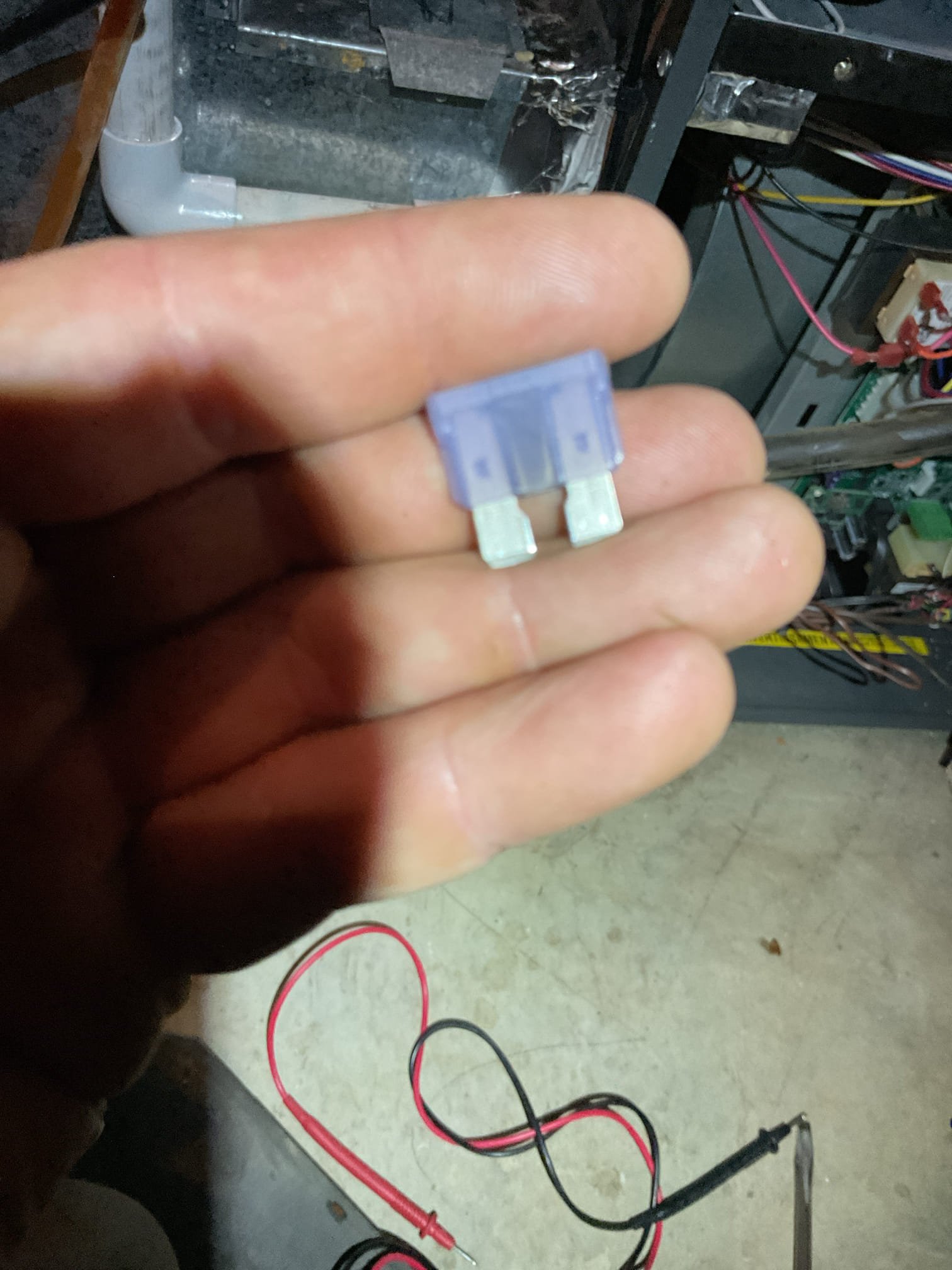 Homeowner had condensate pump safety issues starting about. 2 Weeks go.
Ultimately replaced his own pump. 

When I arrived today. Found blown 3A fuse. Checked for any shorts. No shorts determined.
Replaced 3A fuse Still no LEDs on board.
24V at transformer
Made estimate for. New control board under parts warranty+surge protector 

Homeowner agreed collected for Plan membership renewal PLUS half of the cost of the estimate. Today: 488.16. We will collect balance once work is completed. (299.15)

Control board is ordered by our warehouse. We will contact them to schedule as soon as board is in our hands. 

I also used ECM motor tester to make sure blower motor module is not shorted and powered the thermostat with 24V from thermostat. Thermostat display: Good. There is still a chance that one of the thermostat contacts is fried or shorted. We will determine this once control is replaced. 