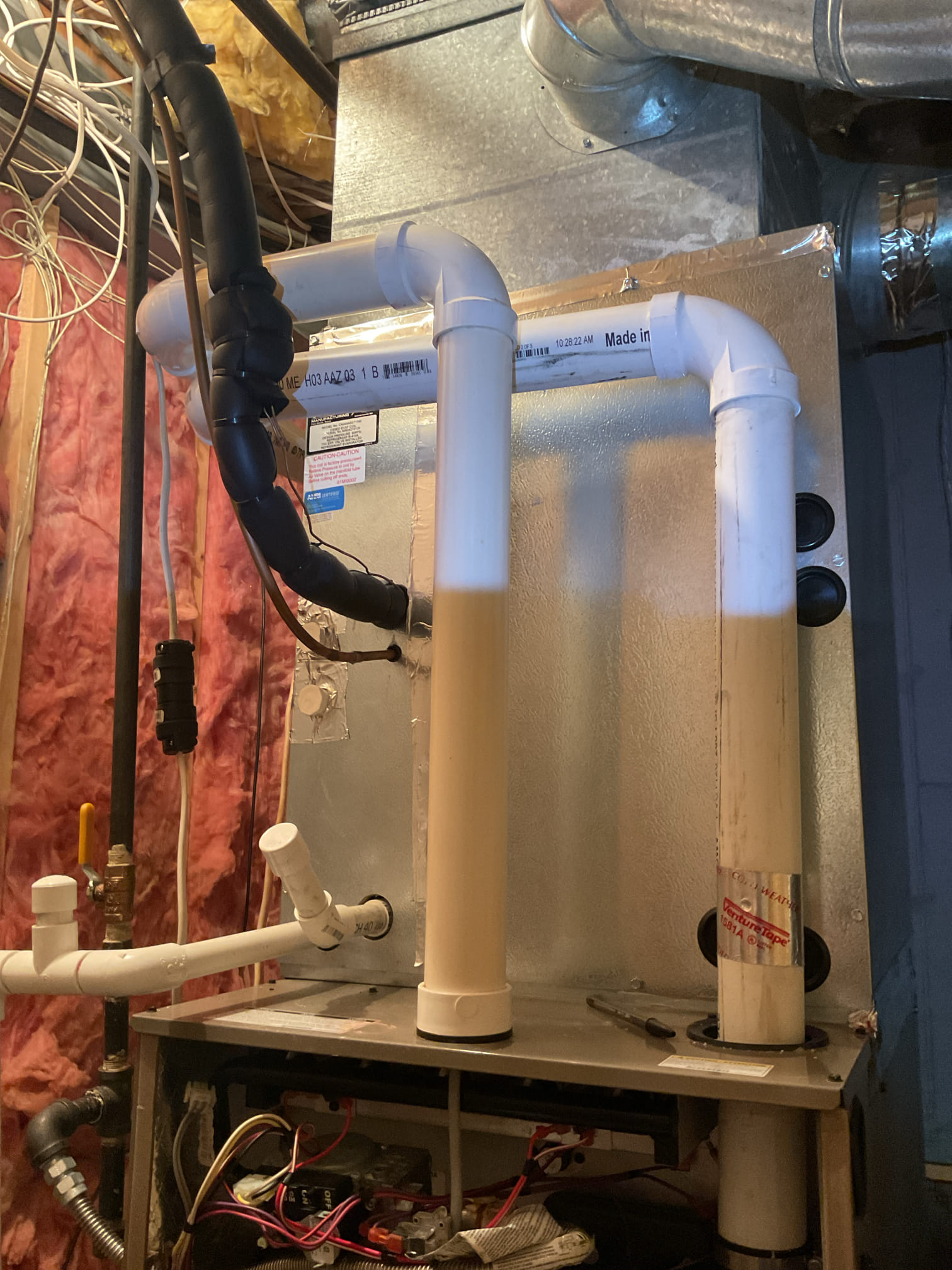 09/16/25 Dan
I arrived to the customers home to service there 3 yr old gas furnace. Jstarted with checking the air filter and replaced . I checked all my electrical connections and voltages. I inspected and tested the burners , flame sensor and the igniter. I water tested all tubing and hoses. I inspected the exhaust and fresh air pipe for restrictions and bellies. I inspected the inducer and the blower motor operation. I checked and tested for combustion and took temp rise splits at the return and the supply. Everything is running fine at this time of service.
Did recommend a few water safeties for the customers system . 09/16/25 Dan
I arrived to the customers home to service there 3 yr old gas furnace. Jstarted with checking the air filter and replaced . I checked all my electrical connections and voltages. I inspected and tested the burners , flame sensor and the igniter. I water tested all tubing and hoses. I inspected the exhaust and fresh air pipe for restrictions and bellies. I inspected the inducer and the blower motor operation. I checked and tested for combustion and took temp rise splits at the return and the supply. Everything is running fine at this time of service.
Did recommend a few water safeties for the customers system .