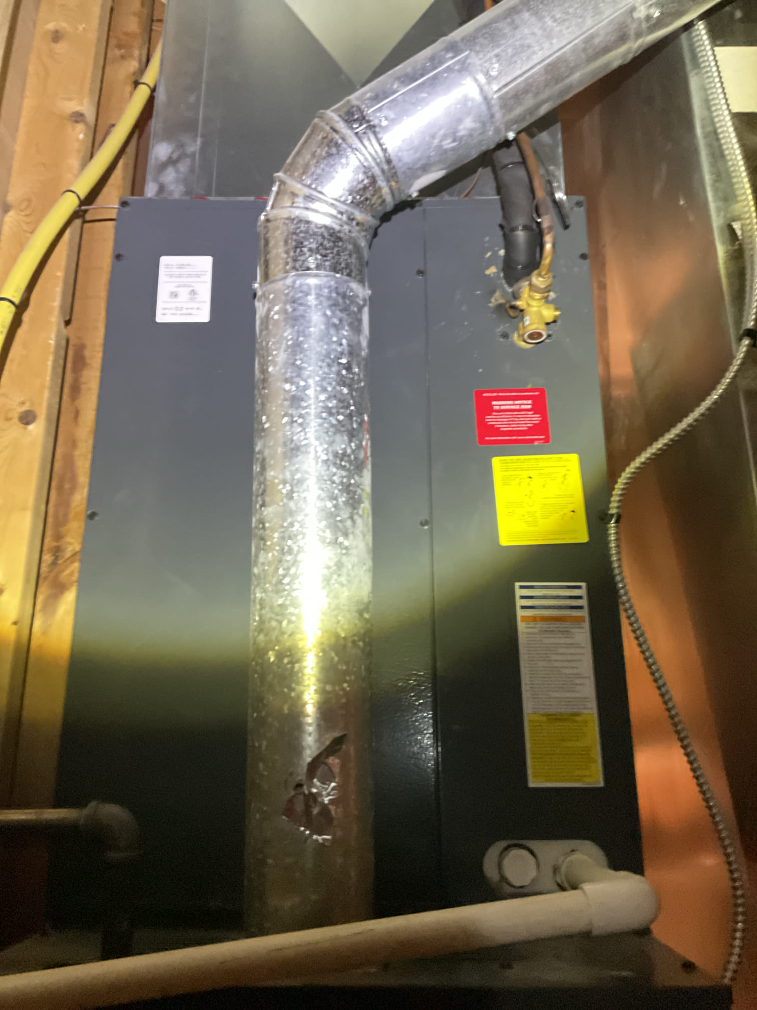 I arrived to the customers home to service there 4 yr old gas furnace 80% system. 
I started with checking the air filter and replaced . I checked all my electrical connections and voltages. I inspected and tested the  burners , flame sensor and the igniter. I inspected the exhaust for restrictions and rust and holes. I inspected the inducer and the blower motor operation. I checked and tested for combustion and took temp rise splits at the return and the supply. Everything is running fine at this time of service. 

I checked out the new unit for noise . Found the air filter was clogged which will increase the blower rampage that will create more noise . I replaced the air filter and checked my air delivery set for the cooling and heating. 