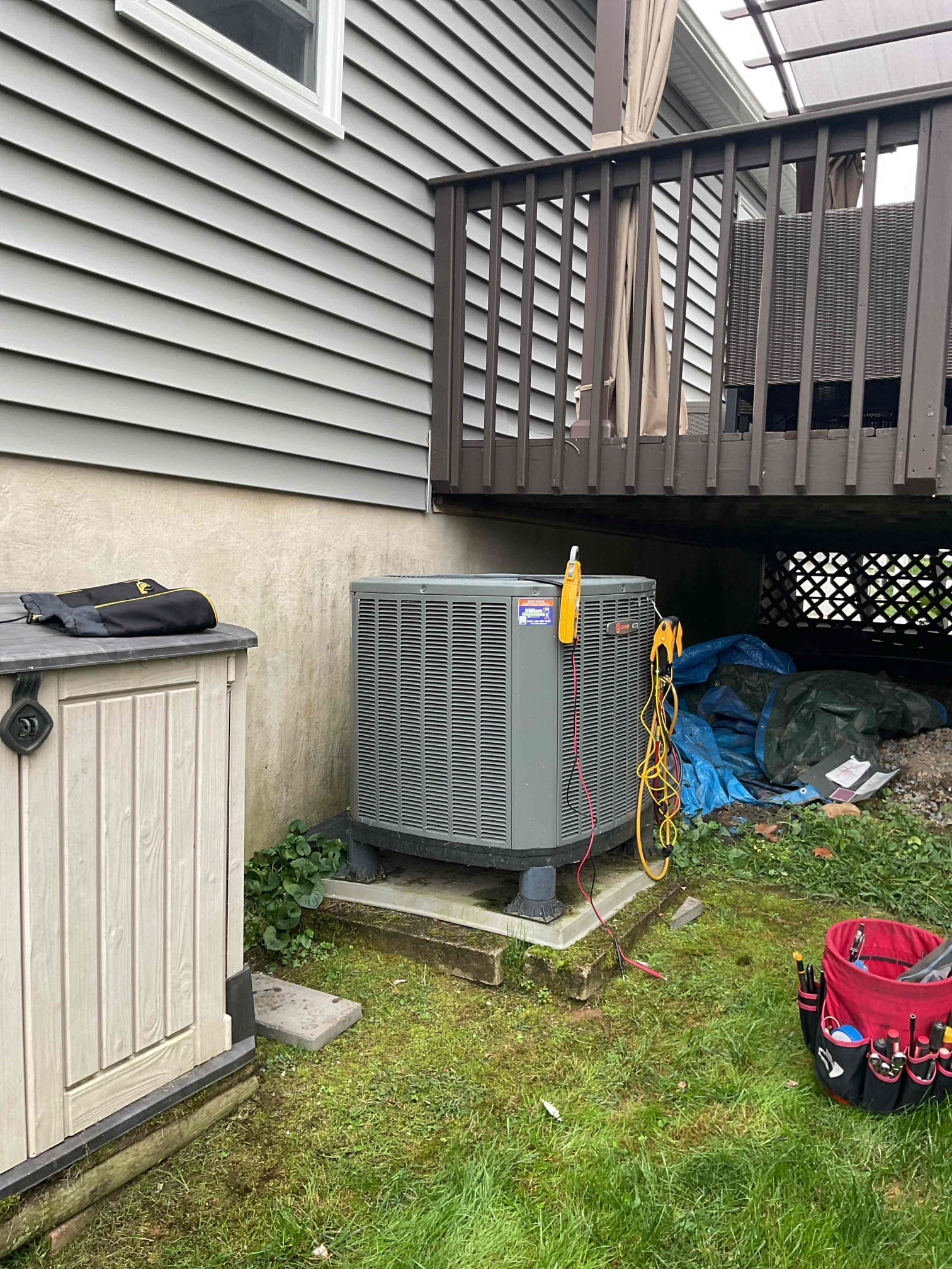 9-17-25 Luis performed heat pump check up on trane 2 ton heat pump. Check electrical low and high voltage connections and components, inspect indoor coil blower and drain. Air filter ok at this time. Took photos on indoor coil and blower. Test back up heat 10 kw. Contactor and elements showing major overheating. Check outdoor unit refrigerant levels and pressures. Capacitor and contactor, check potential relay and cap. There is noise coming from time delay relay and defrost board. Cycle heat pump. Unit working at the time of service. During today’s visit I noticed some issues with unit, drain was 70 % clogged, tons of bacteria growth inside air handler. Electric heater overheating, defrost boards not making good connection (relays) and system is little low on refrigerant. Provided estimate for recommendations. I also set up consultation for tomorrow at 10 ton heat provide estimate on new system (current unit is from 2011). 9-17-25 Luis performed heat pump check up on trane 2 ton heat pump. Check electrical low and high voltage connections and components, inspect indoor coil blower and drain. Air filter ok at this time. Took photos on indoor coil and blower. Test back up heat 10 kw. Contactor and elements showing major overheating. Check outdoor unit refrigerant levels and pressures. Capacitor and contactor, check potential relay and cap. There is noise coming from time delay relay and defrost board. Cycle heat pump. Unit working at the time of service. During today’s visit I noticed some issues with unit, drain was 70 % clogged, tons of bacteria growth inside air handler. Electric heater overheating, defrost boards not making good connection (relays) and system is little low on refrigerant. Provided estimate for recommendations. I also set up consultation for tomorrow at 10 ton heat provide estimate on new system (current unit is from 2011).